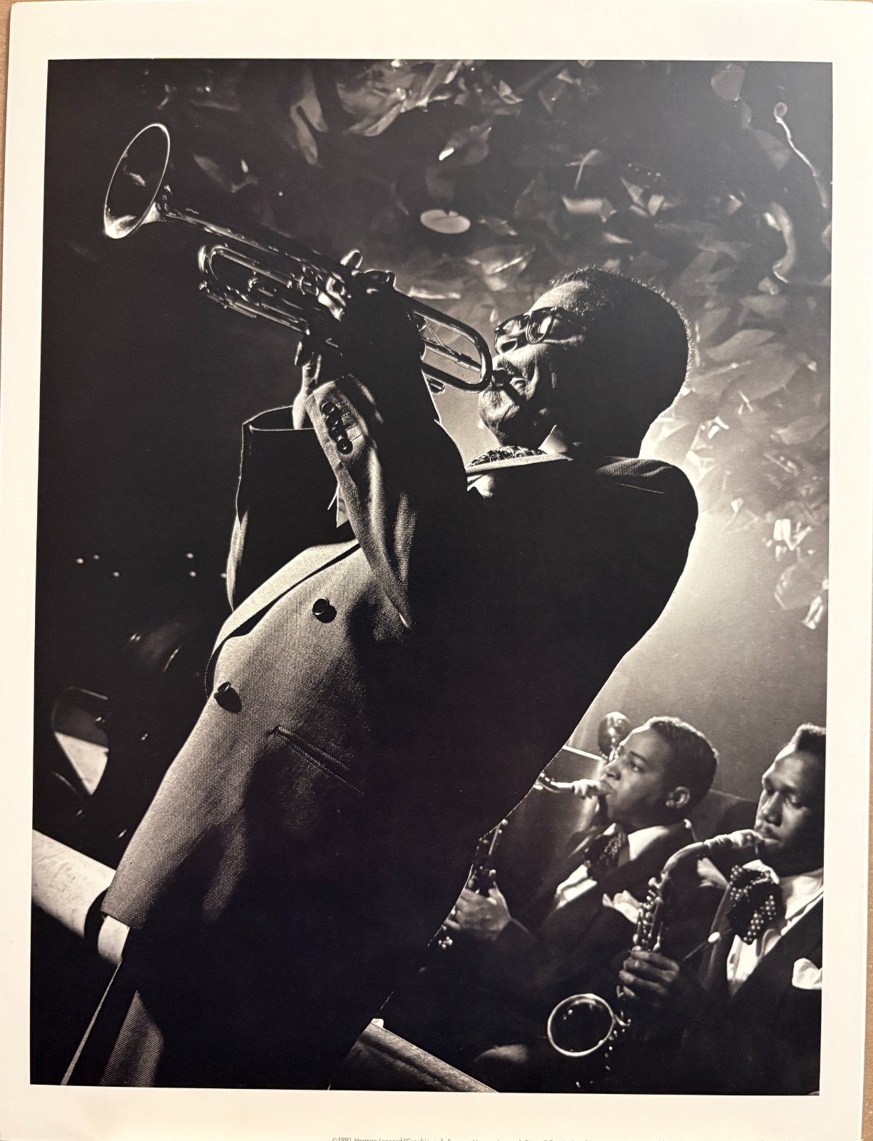 HERMAN LEONARD Photograph Dizzy Gillespie 1948 9x12 Lithograph Portfolio Print