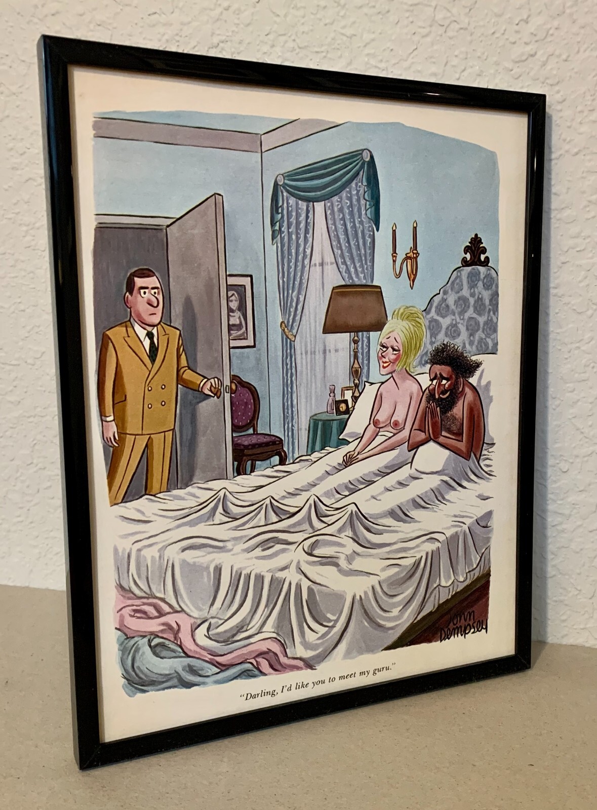 Playboy cartoon - I\'d like you to meet my guru - 1974 - FRAMED - Playboy cartoon - I\'d like you to meet my guru - 1974 - FRAMED -