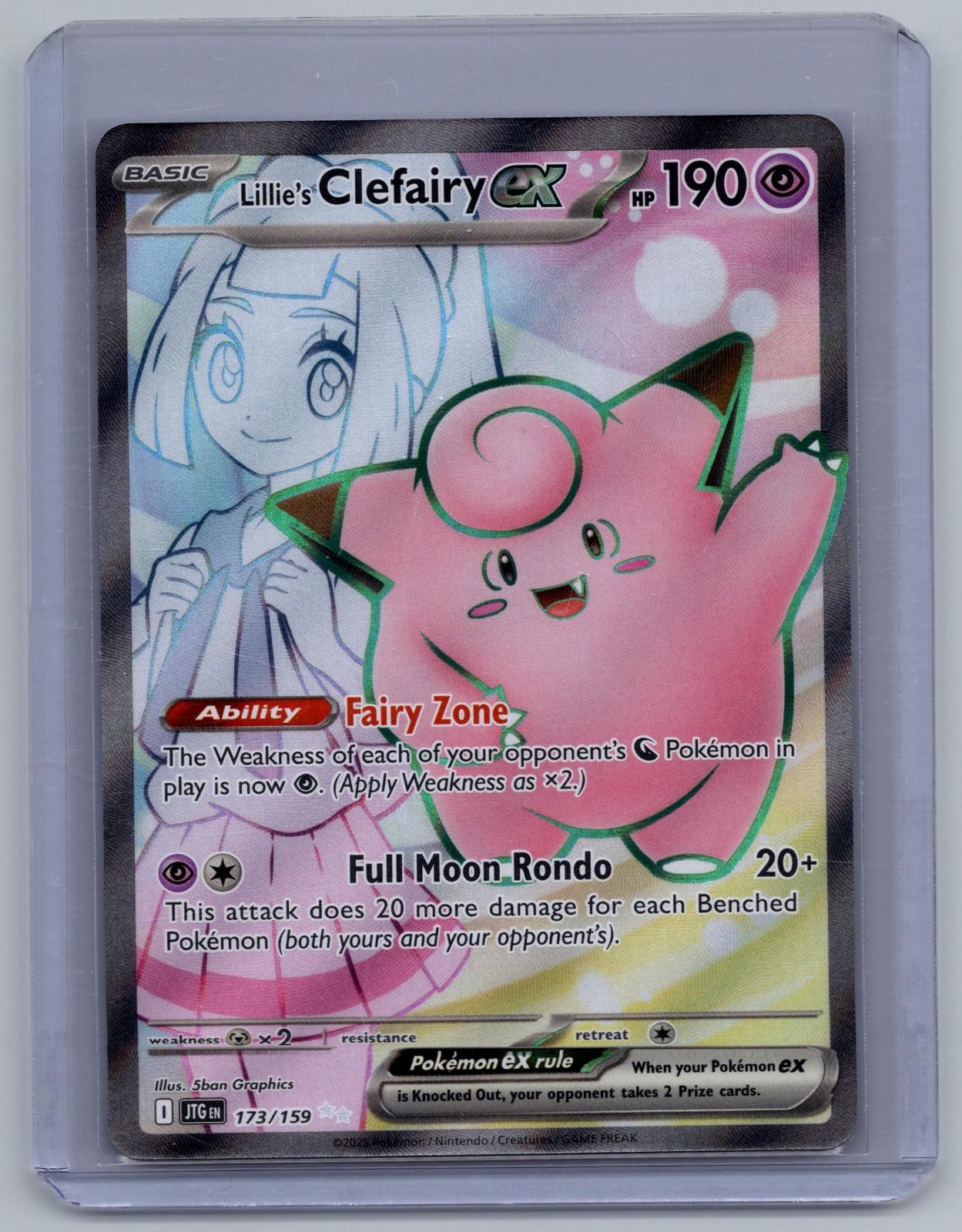 Lillie\'s Clefairy ex 173/159 Ultra Rare Journey Together Pokemon Holo Near Mint Lillie\'s Clefairy ex 173/159 Ultra Rare Journey Together Pokemon Holo Near Mint
