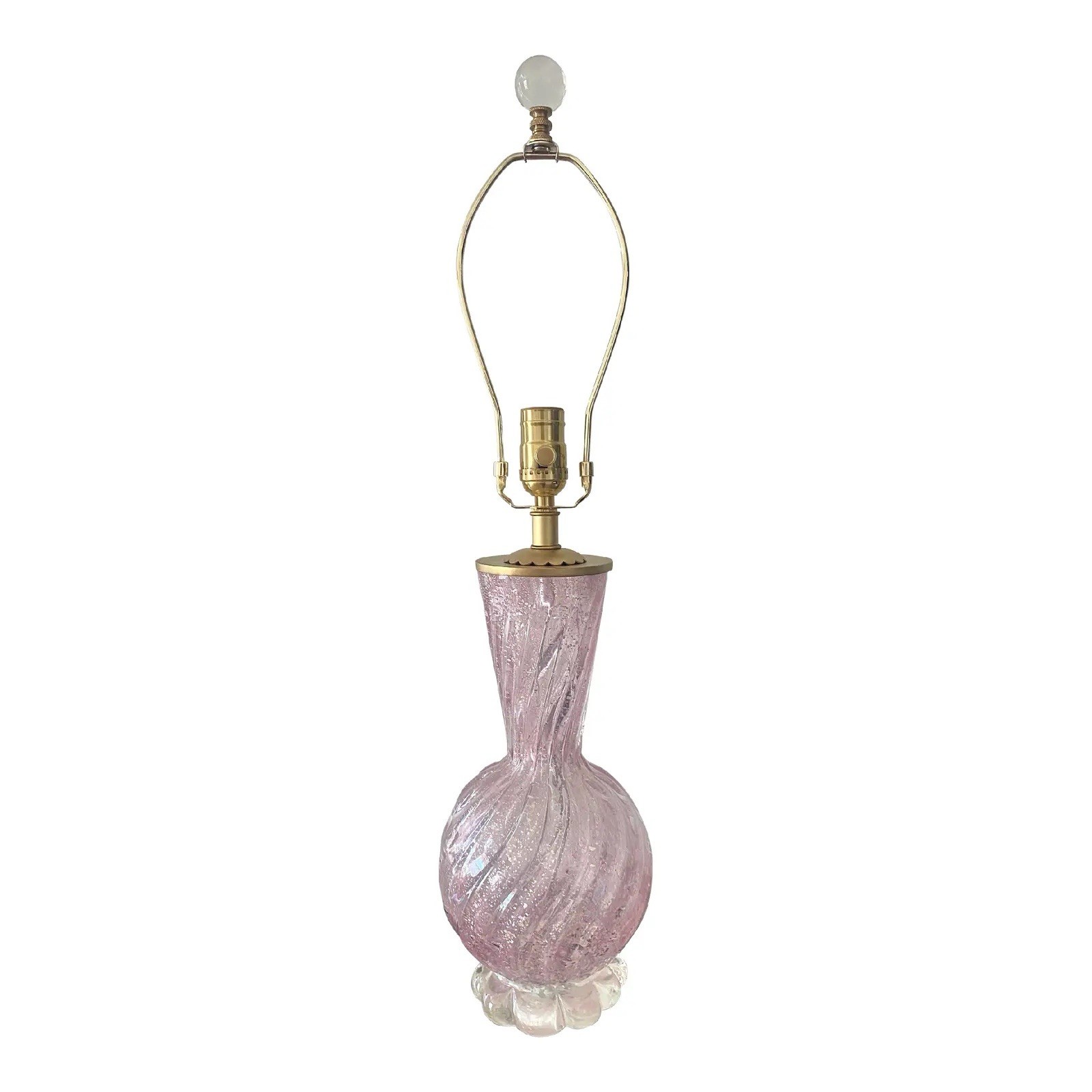 Murano Glass BAROVIER TOSO Table Lamp Pink with metallic flecks Italy. Stunning Murano Glass BAROVIER TOSO Table Lamp Pink with metallic flecks Italy. Stunning