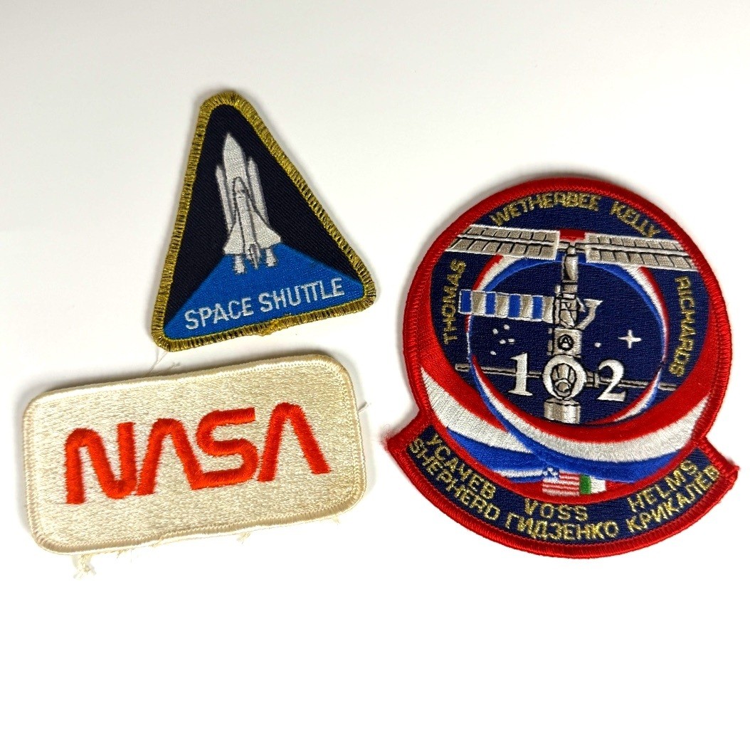 NASA Vintage Embroidered Patch Set Space Shuttle STS-102 Collectible Lot