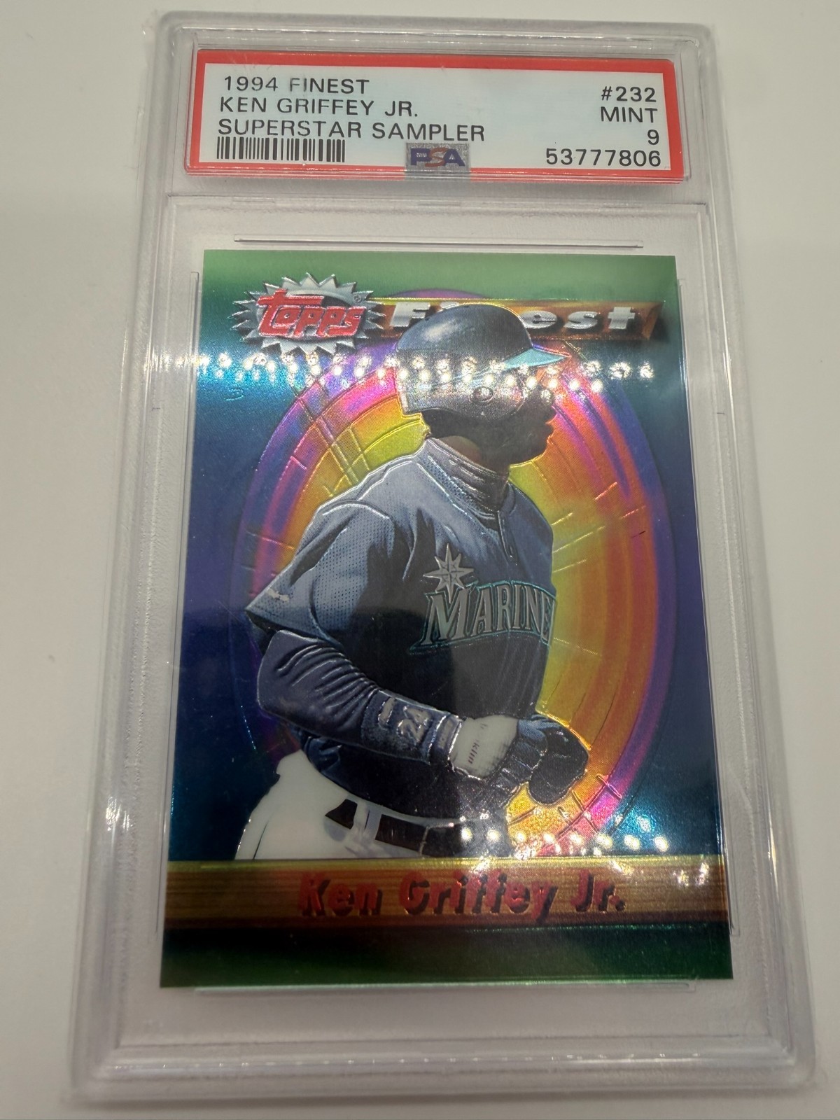 1994 Topps Finest Ken Griffey Jr. #232 PSA 9 Superstar Sampler pop 23