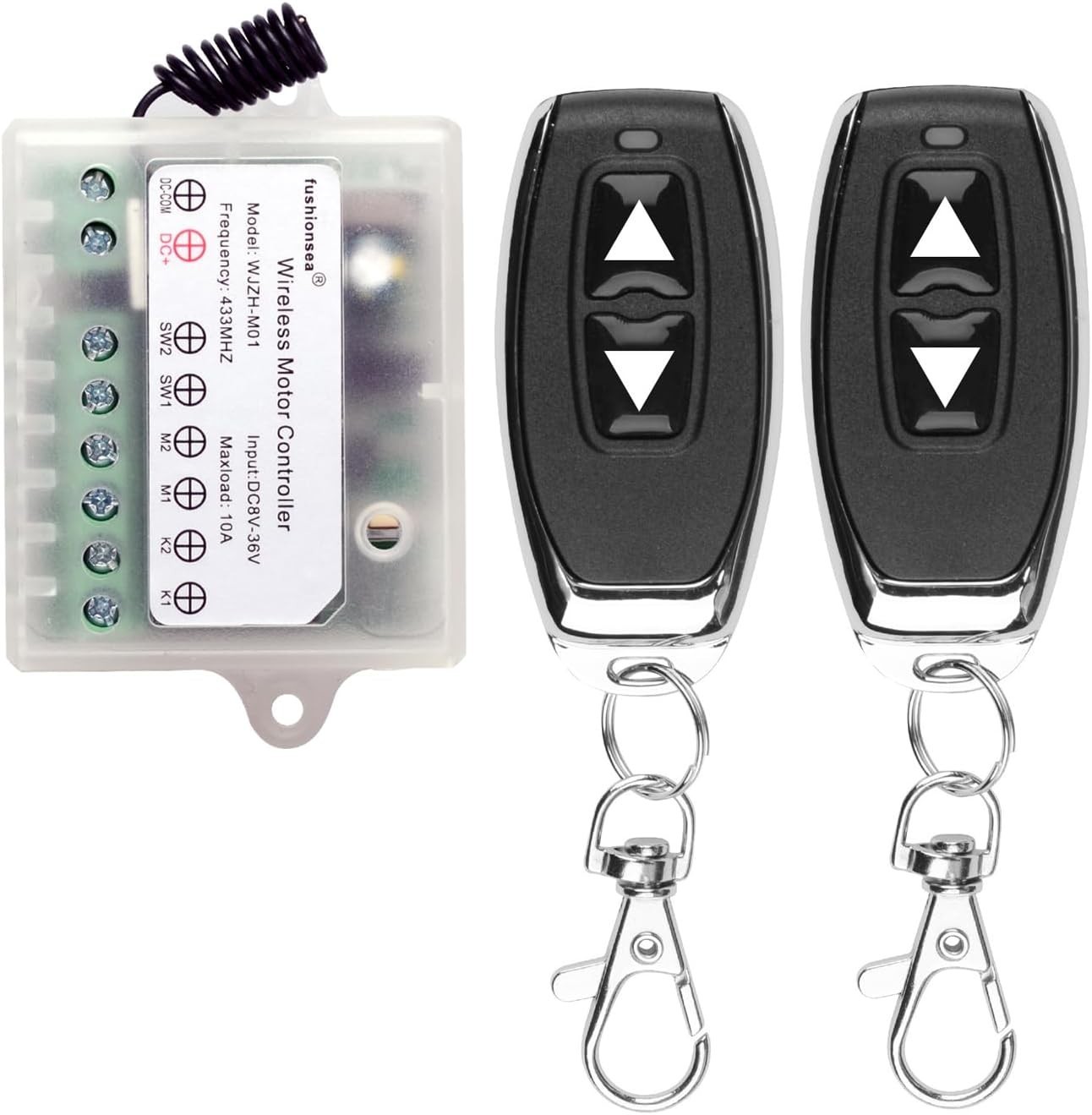 DC 8V 12V 24V 36V Motor Remote Control Switch for Control Linear Actuator, 433Mh