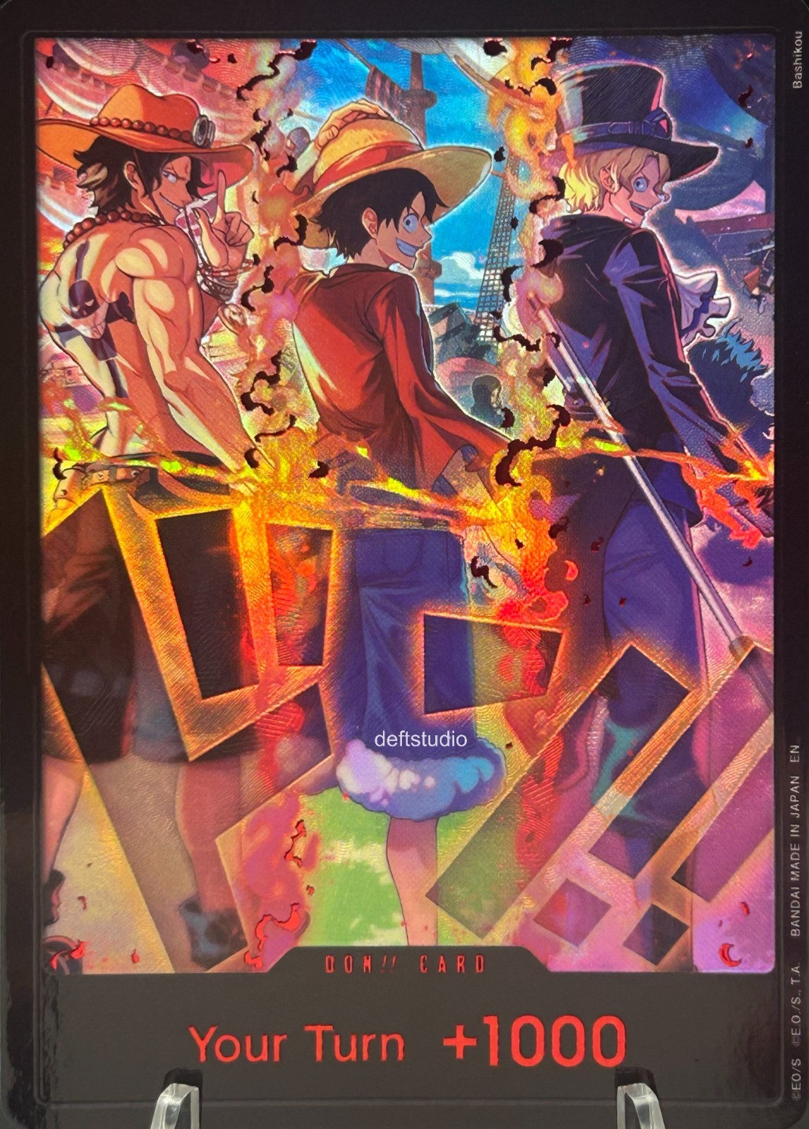• Ace Luffy Sabo • DON Card 3rd Anivesary Holo Promo Foil TCG NM