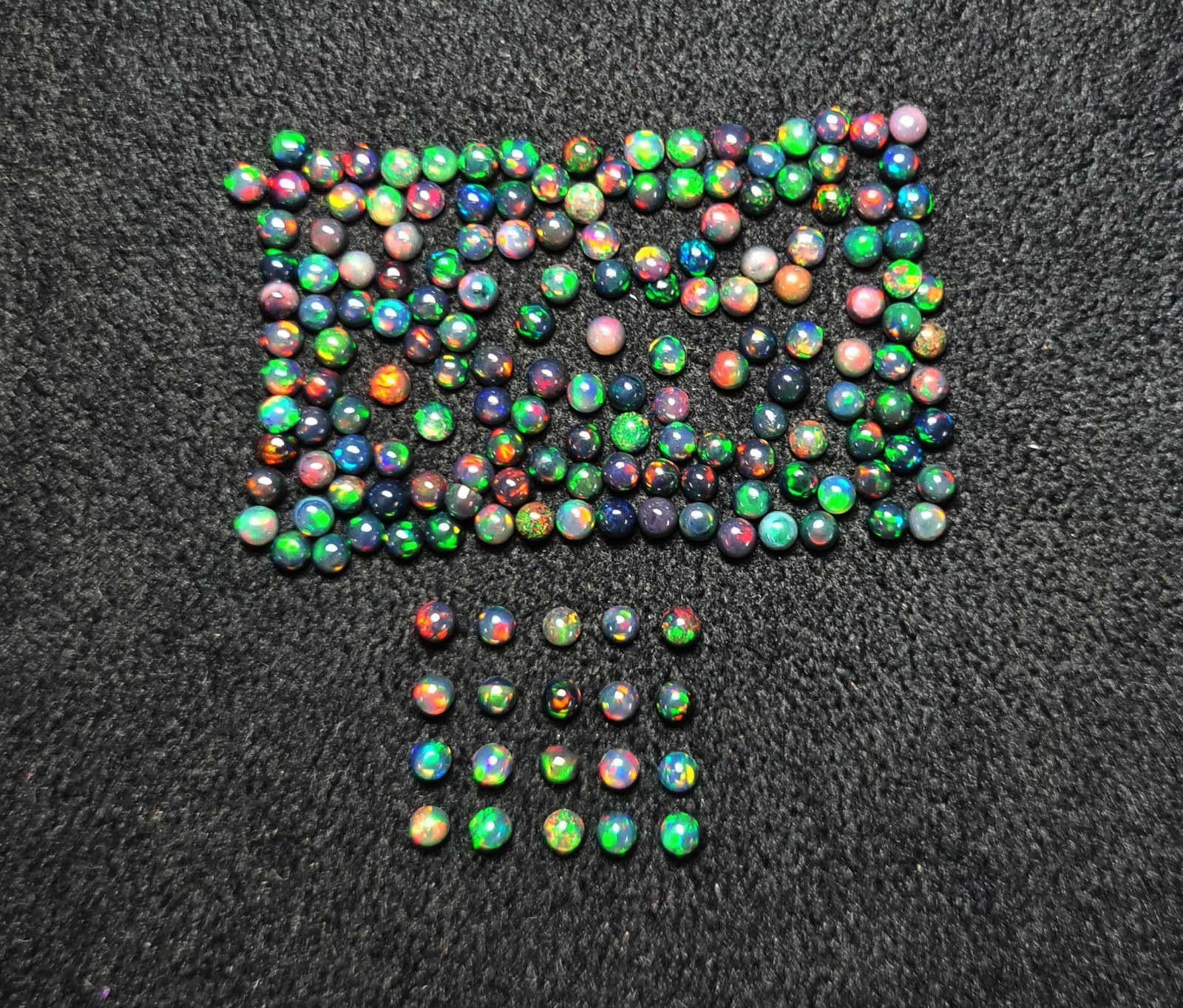 Natural Ethiopian Black Opal Round Cabochon Loose Gemstone Lot 100 Pcs 3 MM Natural Ethiopian Black Opal Round Cabochon Loose Gemstone Lot 100 Pcs 3 MM