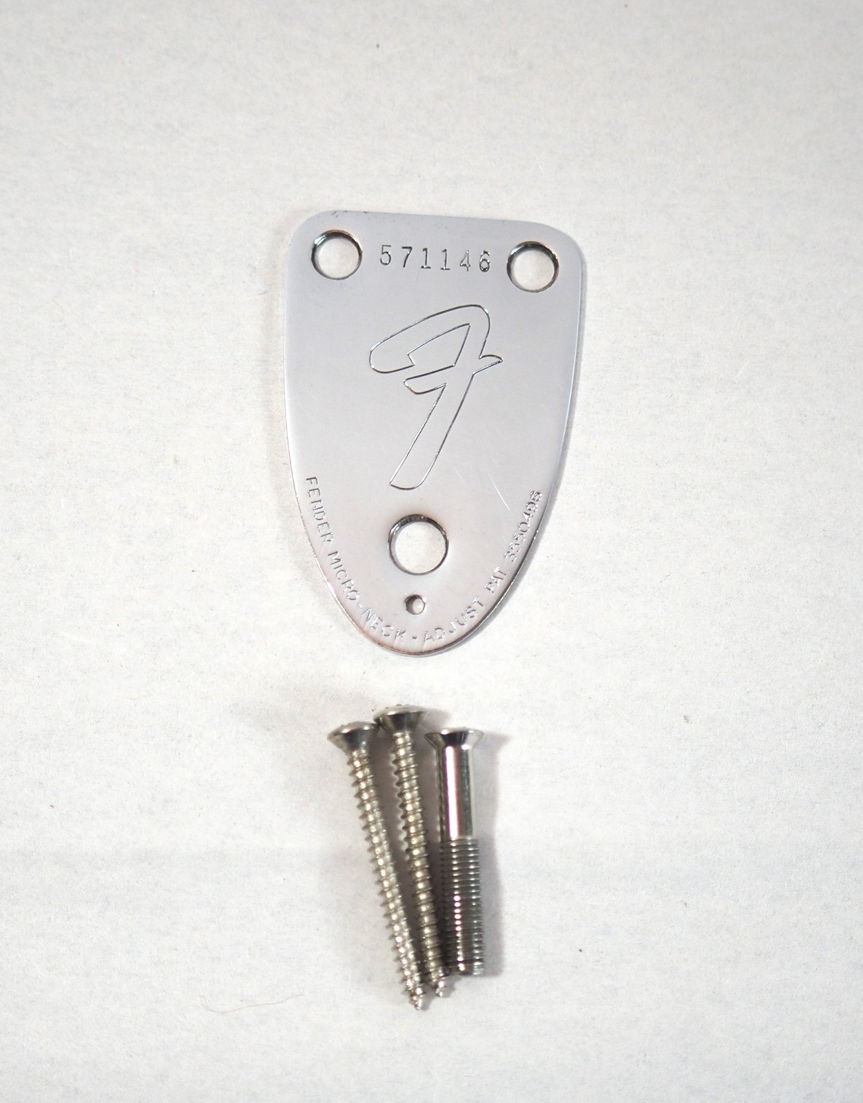 Vintage 1974 Fender Guitar Neckplate Stratocaster 3-Bolt W/screws
