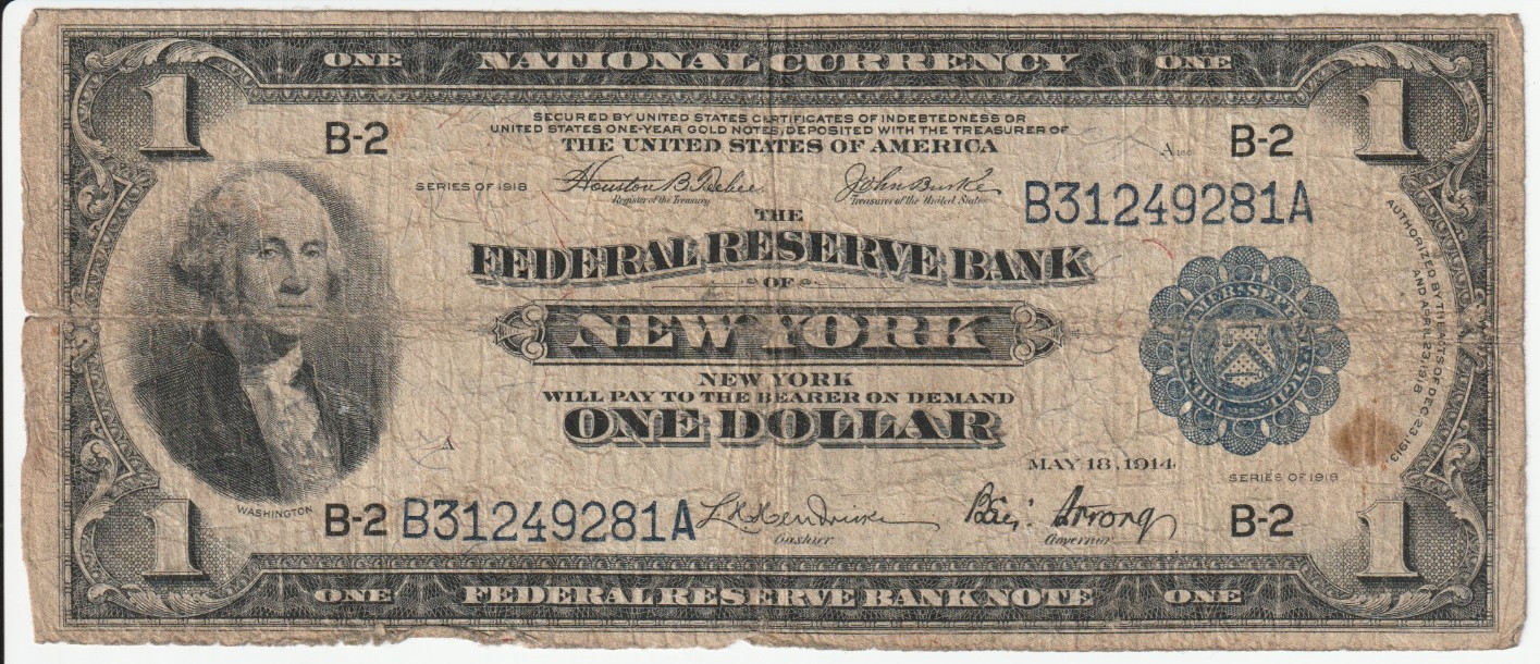 1918 FR-712 $1 National Currency 