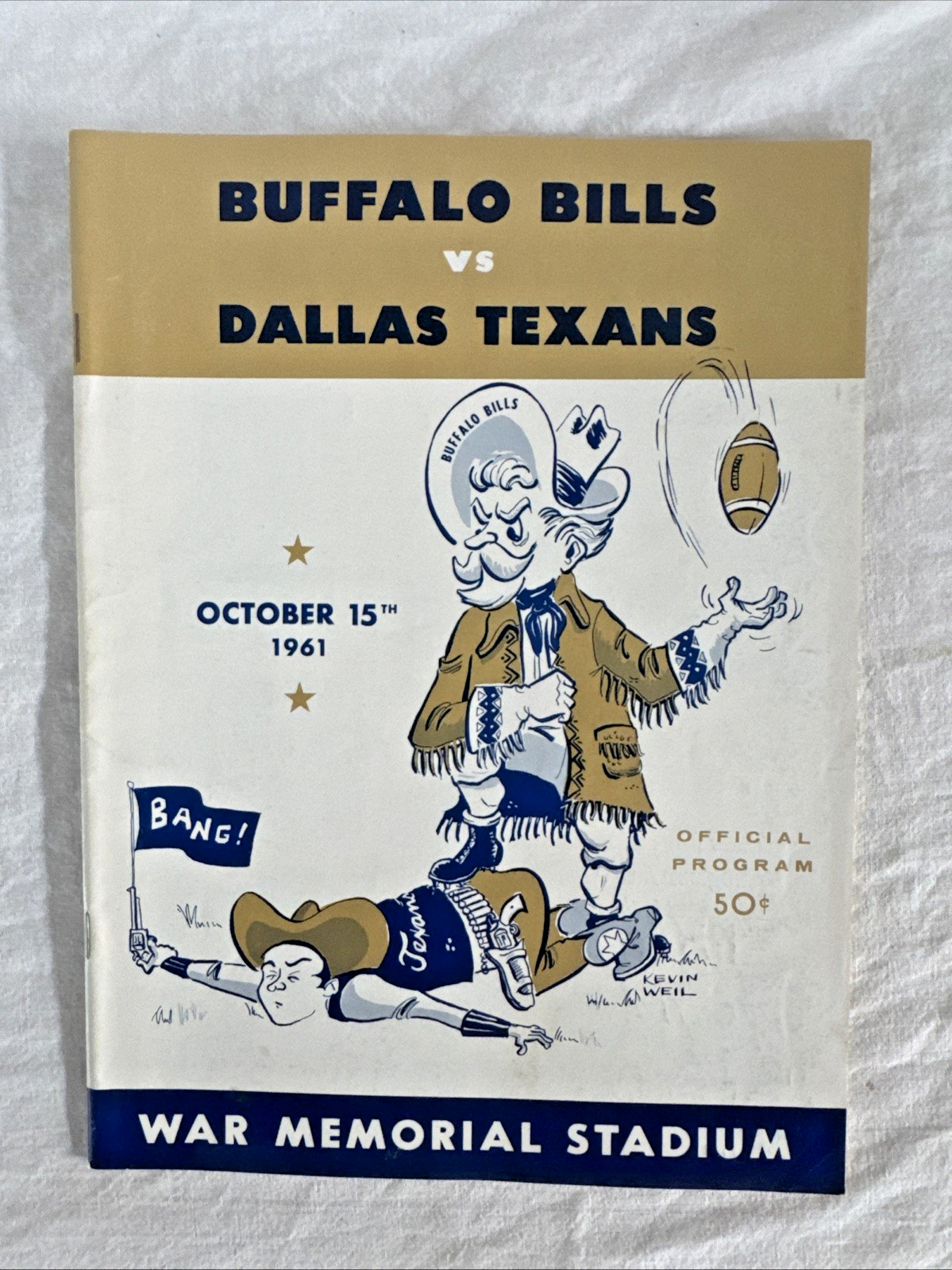 Vintage 1961 AFL Football Program Dallas Texans vs Buffalo Bills Oct. 15 NFL