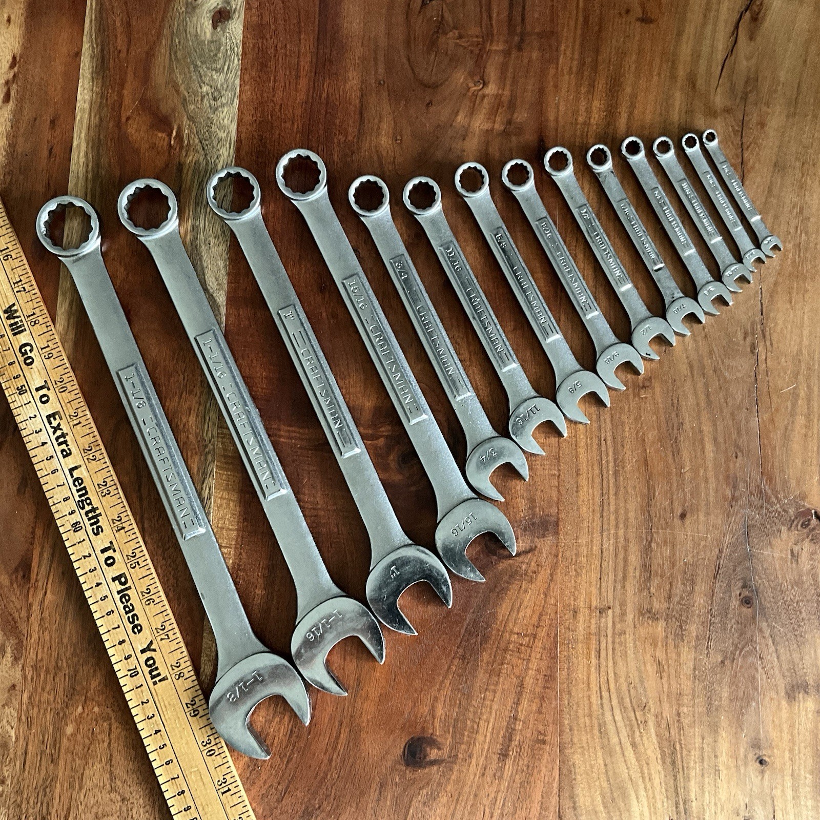 Vintage 14 pc Craftsman Combination Wrench Set 12 Point D-AC 1-1/8