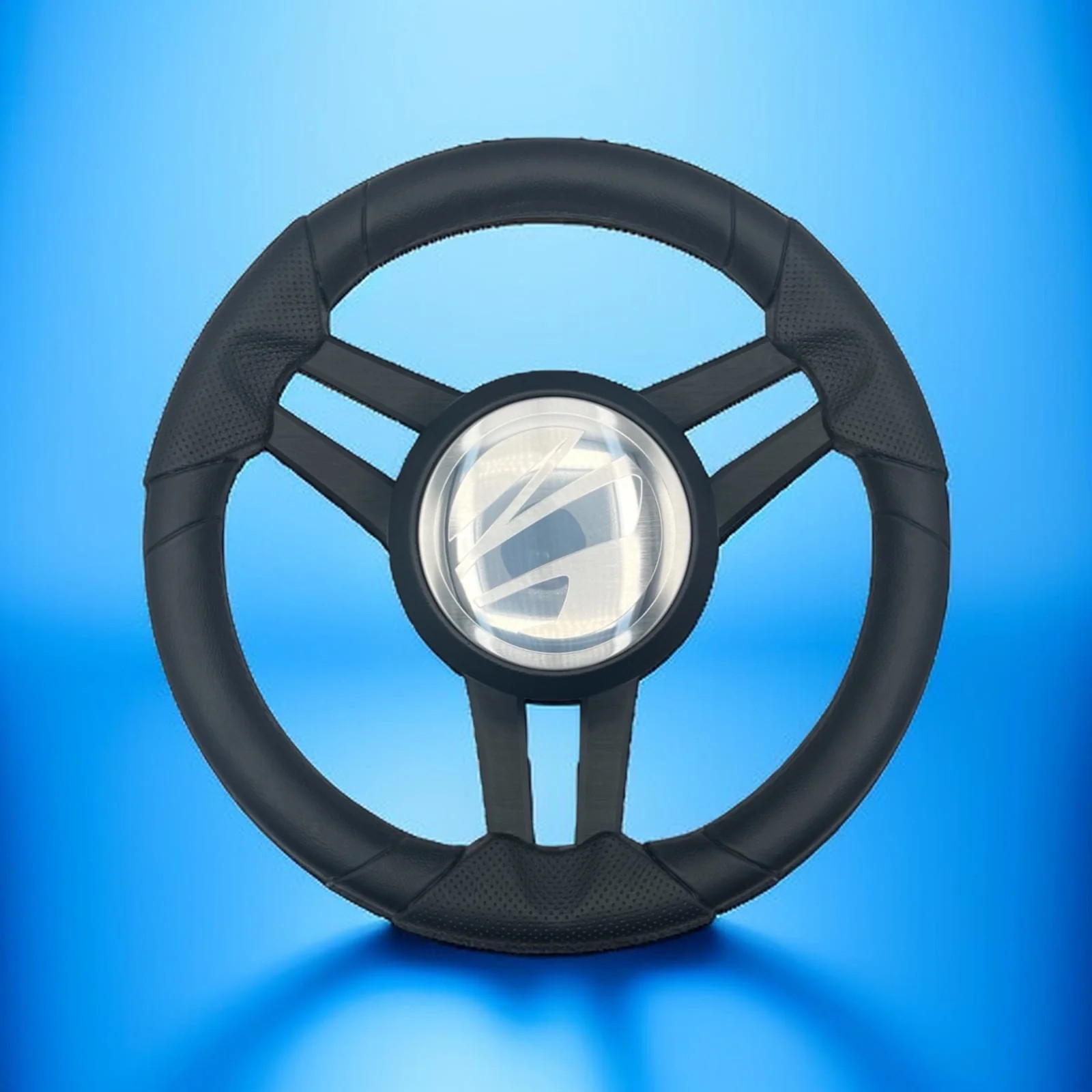 Molinara Marine Steering Wheel Black Brushed Aluminum Spokes | Tige Molinara Marine Steering Wheel Black Brushed Aluminum Spokes | Tige
