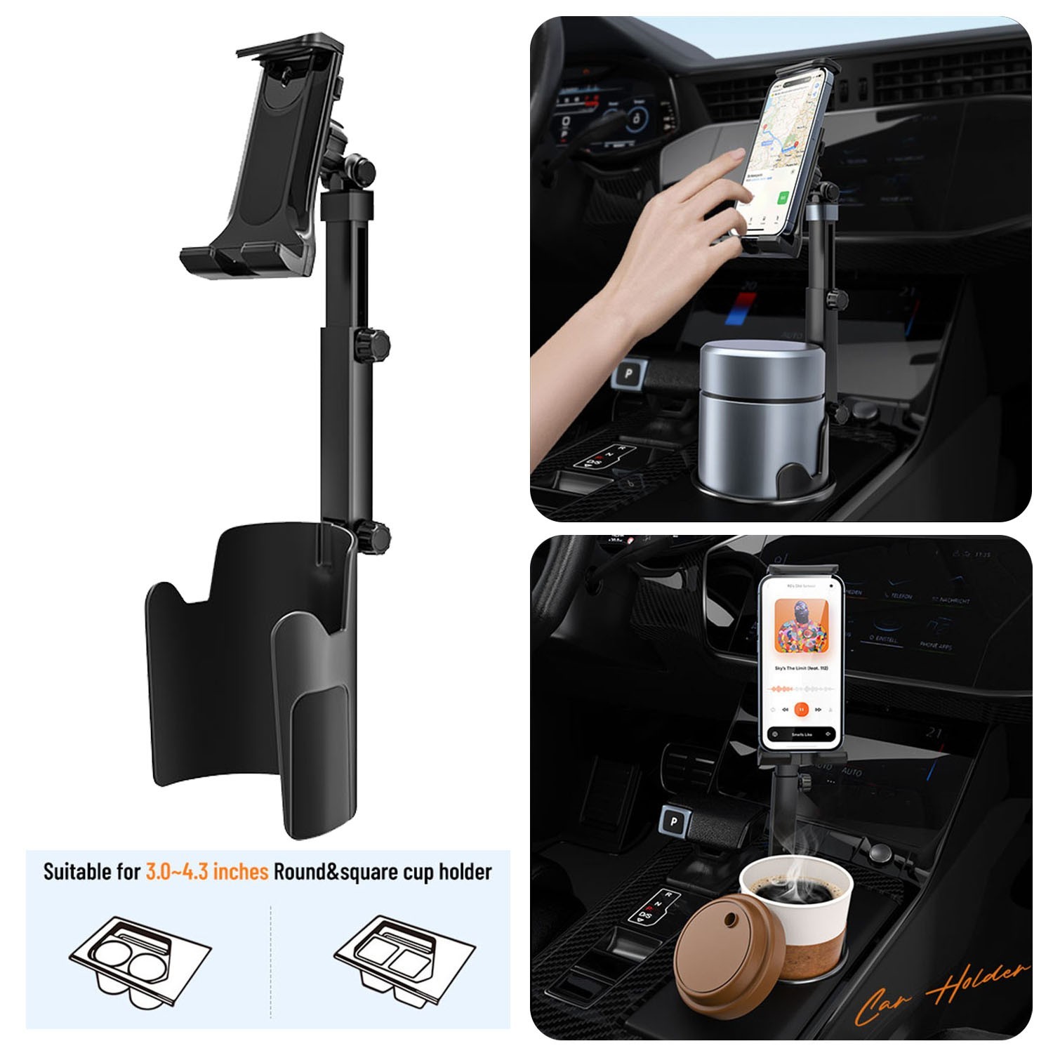New Universal 360° Rotation Car Mounts Stand Cup Holder Cell Phone Holder Cradle