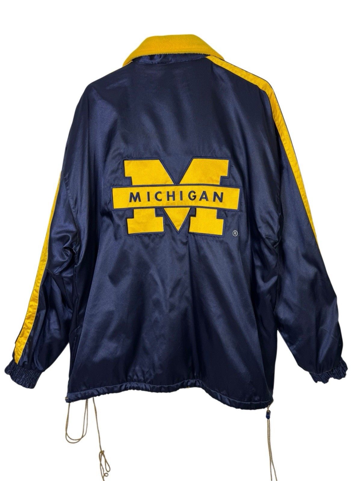 Vtg Michigan Wolverines Jacket Size L Fleece Lined Large Hit on Back 90\'s READ Vtg Michigan Wolverines Jacket Size L Fleece Lined Large Hit on Back 90\'s READ