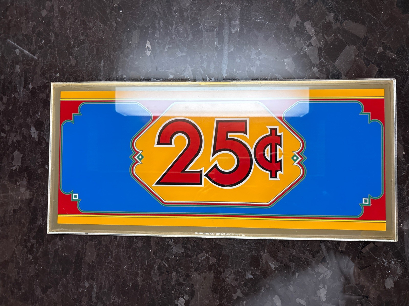 Bally E Series Belly Glass Original 25 Cents One Quarter 8” X 17 5/8” Bally E Series Belly Glass Original 25 Cents One Quarter 8” X 17 5/8”