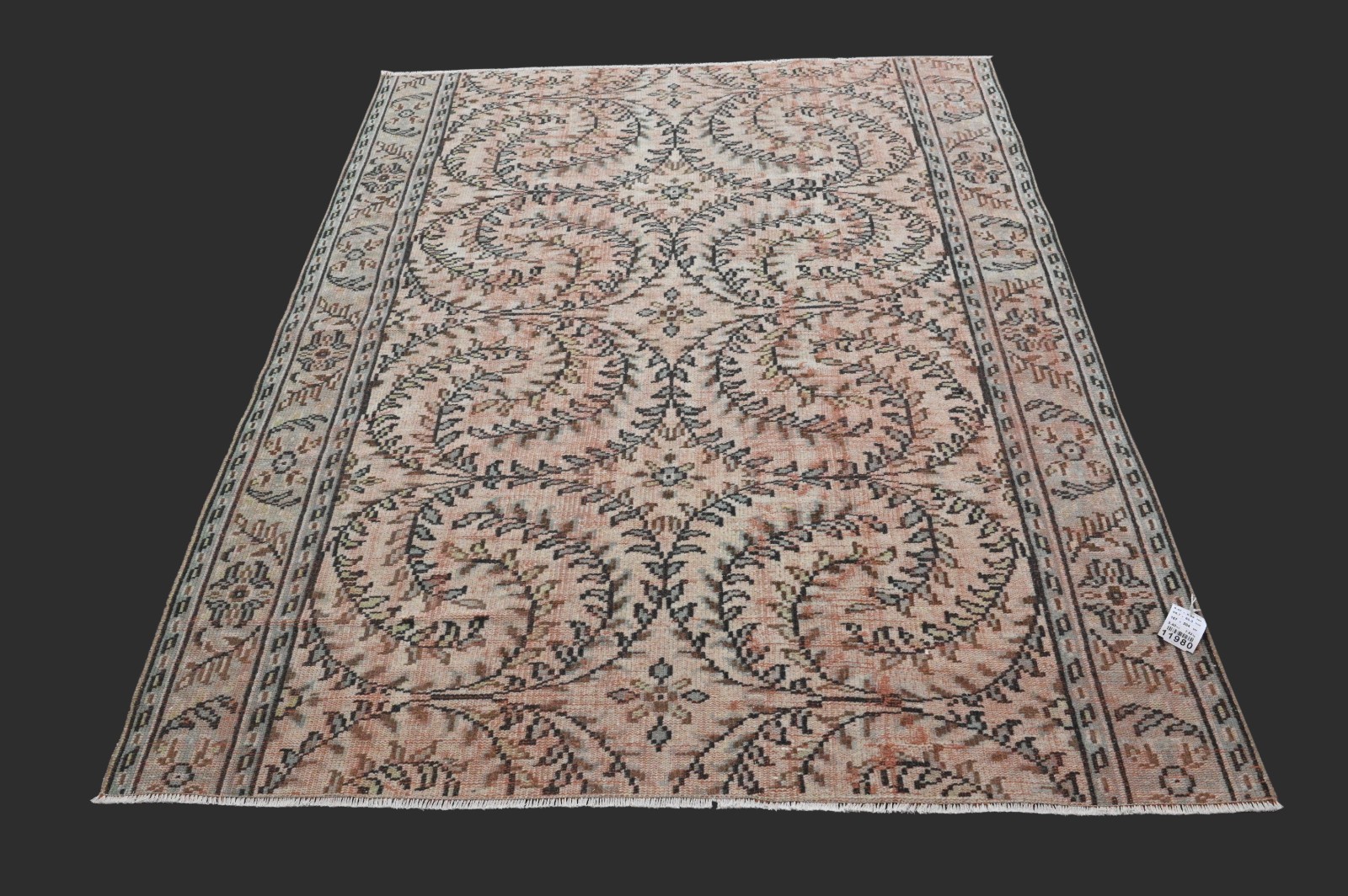 Vintage Turkish Oushak Rug, Rust 5x7 ft, Handmade Wool, Bohemian Anatolian