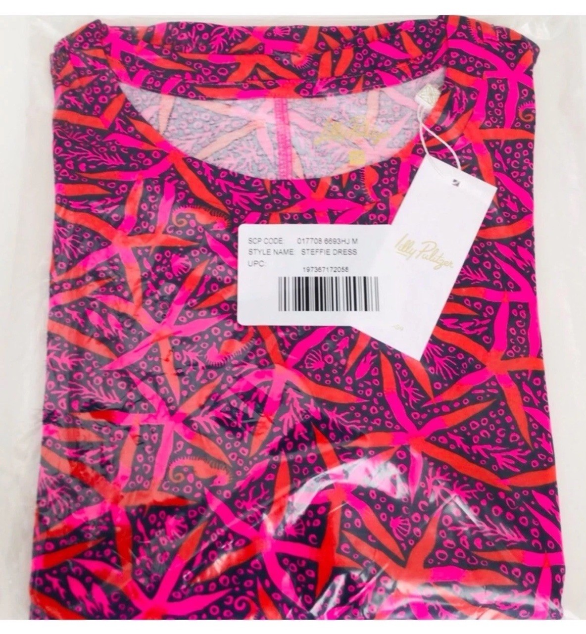 NWT LILLY PULITZER Steffie-Medium Pink Pullover Puff Sleeves Cotton Dress