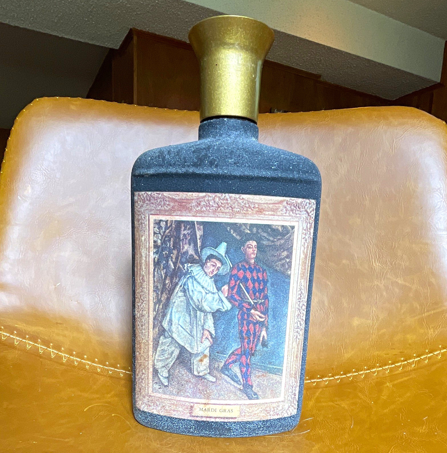 Vintage 1960s Jim Beam Beam’s Choice Decanter Bottle - Black & Gold EMPTY