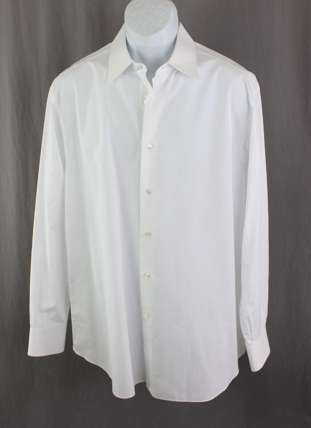 Brioni Men\'s White 100% Cotton Button Down Long Sleeve Shirt Size 44 17 1/2
