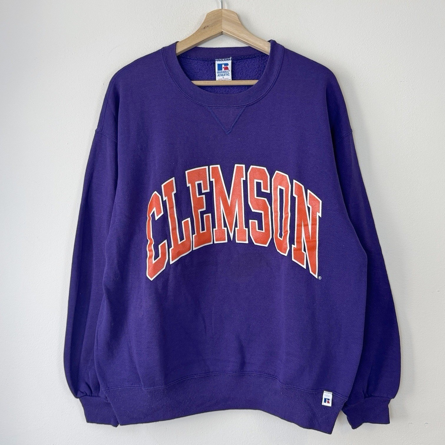 Vintage 90\'s Russell Clemson University Purple Crewneck Sweatshirt - Large Vintage 90\'s Russell Clemson University Purple Crewneck Sweatshirt - Large