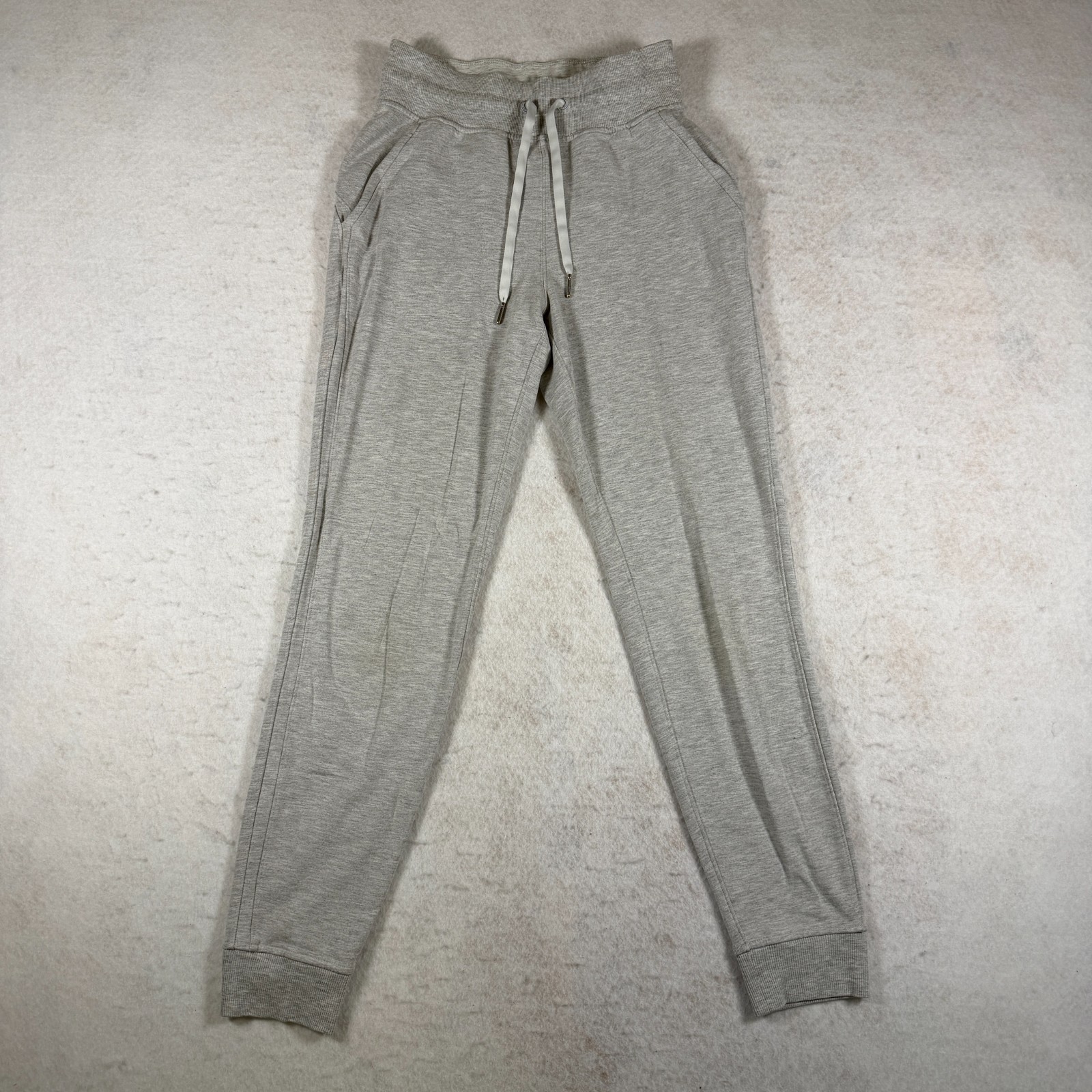 Lululemon Warm Down Joggers Size 2 Light Heathered Grey Modal Soft Lounge Pants