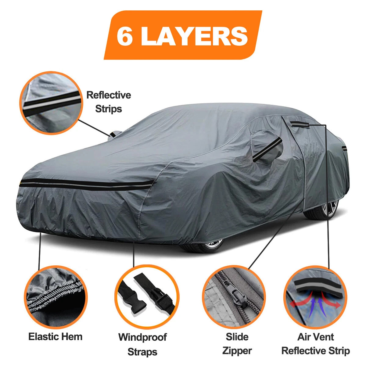 6 Layer 100% Waterproof Car Cover Custom for Chevy Corvette C4 C5 C6 C7 C8