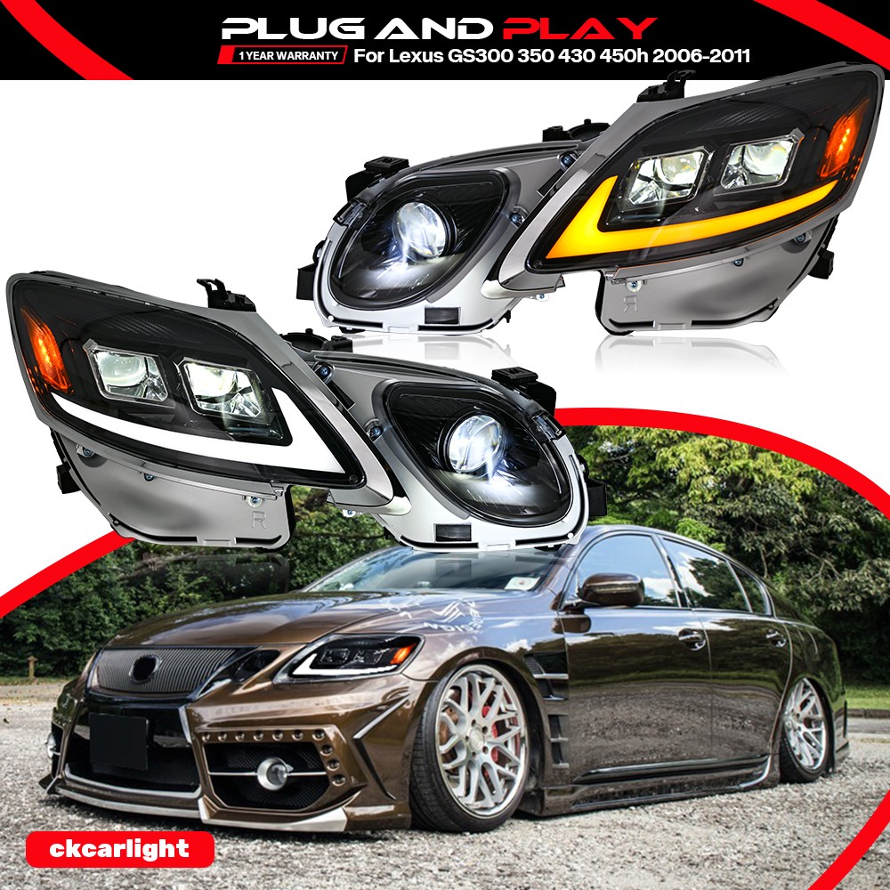 1Set LED Headlights For Lexus GS300 350 430 450h 2006-2011 Fashion Front Lamps 1Set LED Headlights For Lexus GS300 350 430 450h 2006-2011 Fashion Front Lamps