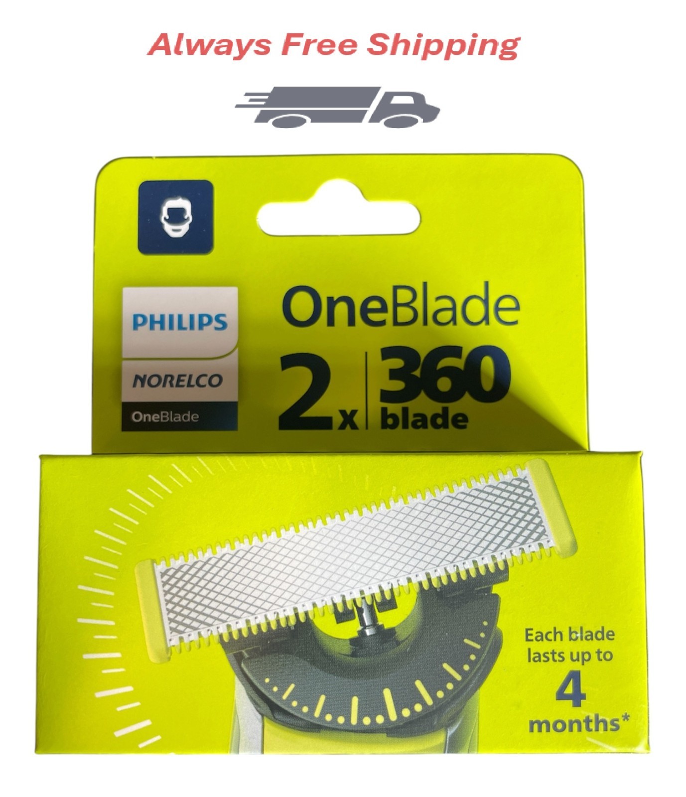 New - Philips Norelco Oneblade 360 Blade Replacement Blade 2 Pack Genuine Part