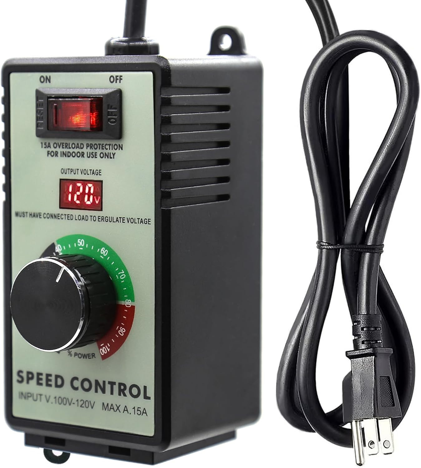 AC Motor Variable Speed Controller 120V 15A 4000W with Overload Protection
