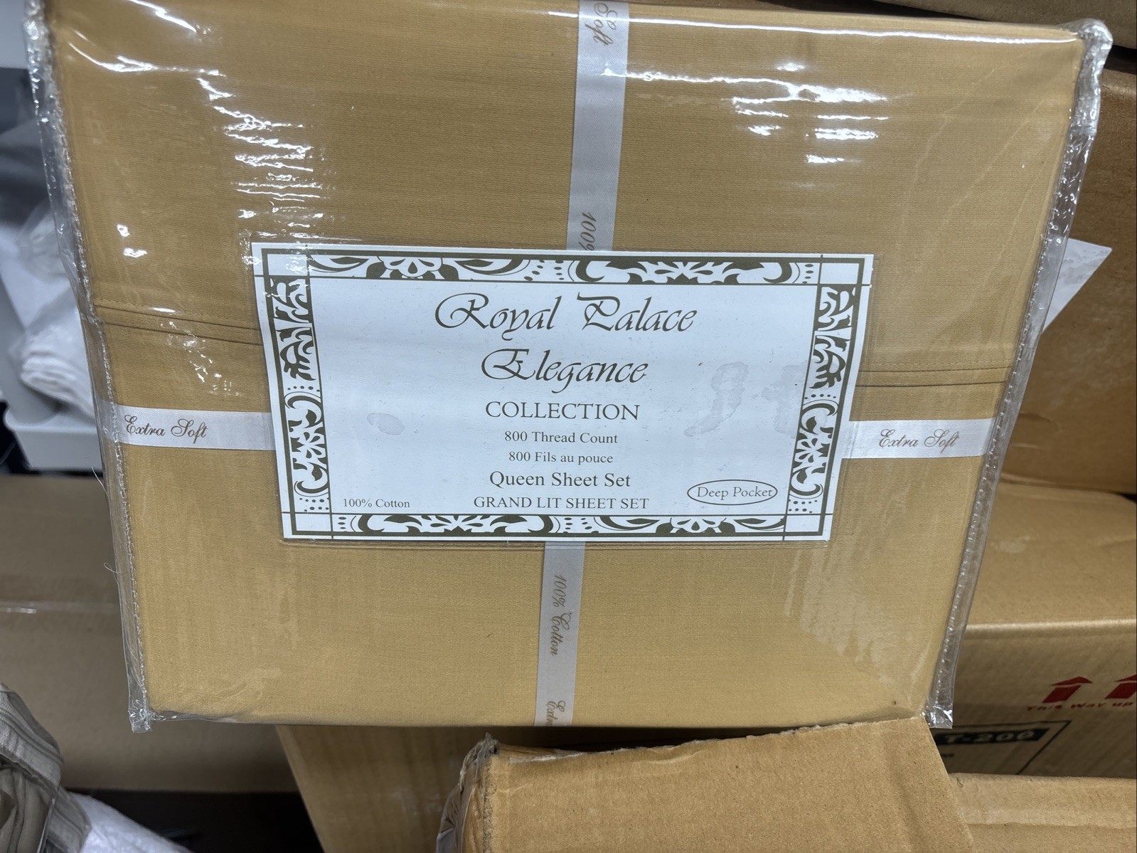 QUEEN SHEET SET ROYAL PALACE Collection 800 Thread Count 100% COTTON GOLD NEW