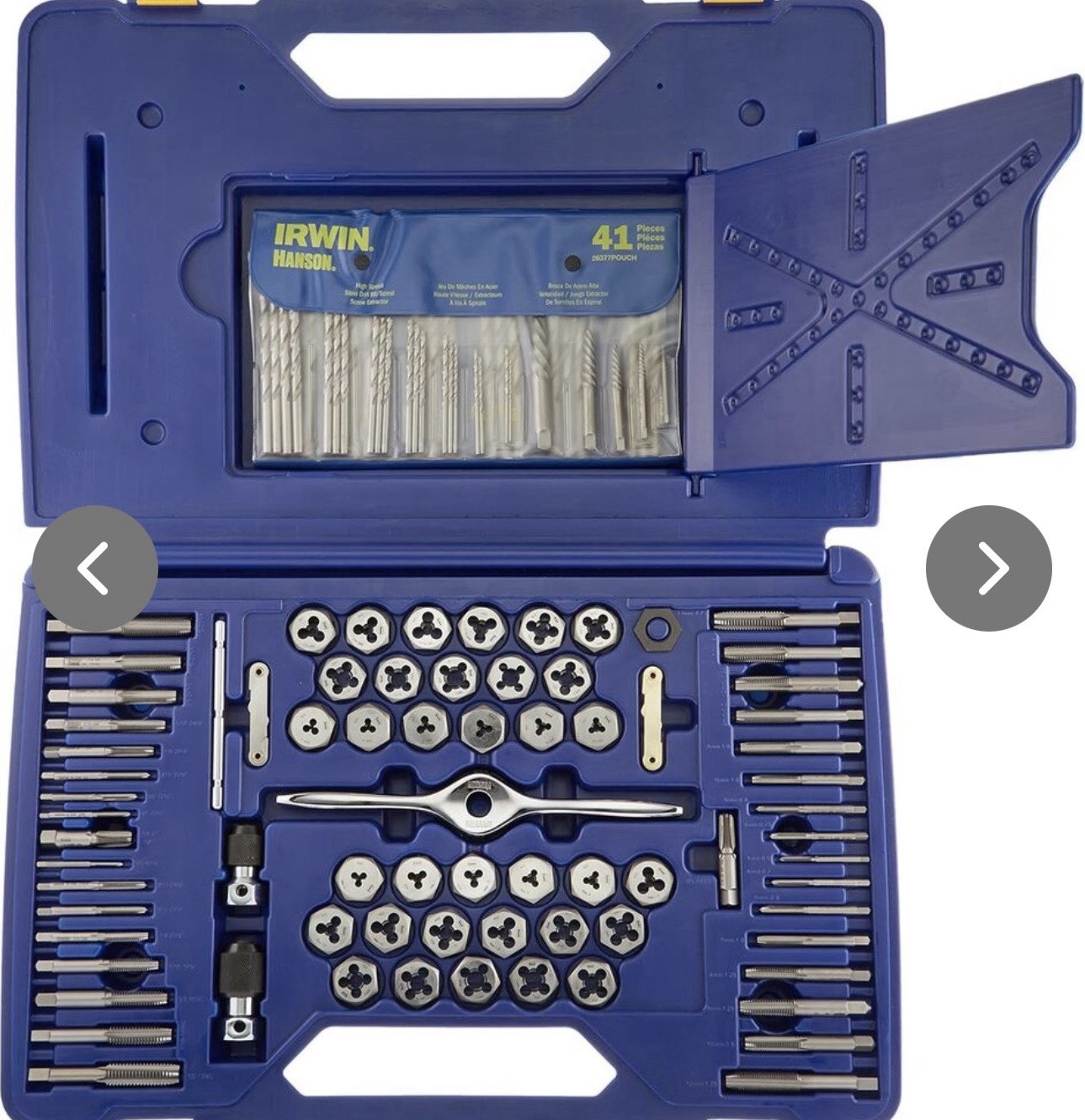 IRWIN HANSON 1813817 116pc Deluxe Tap Die Drill Bit Extractor Set SAE Metric USA