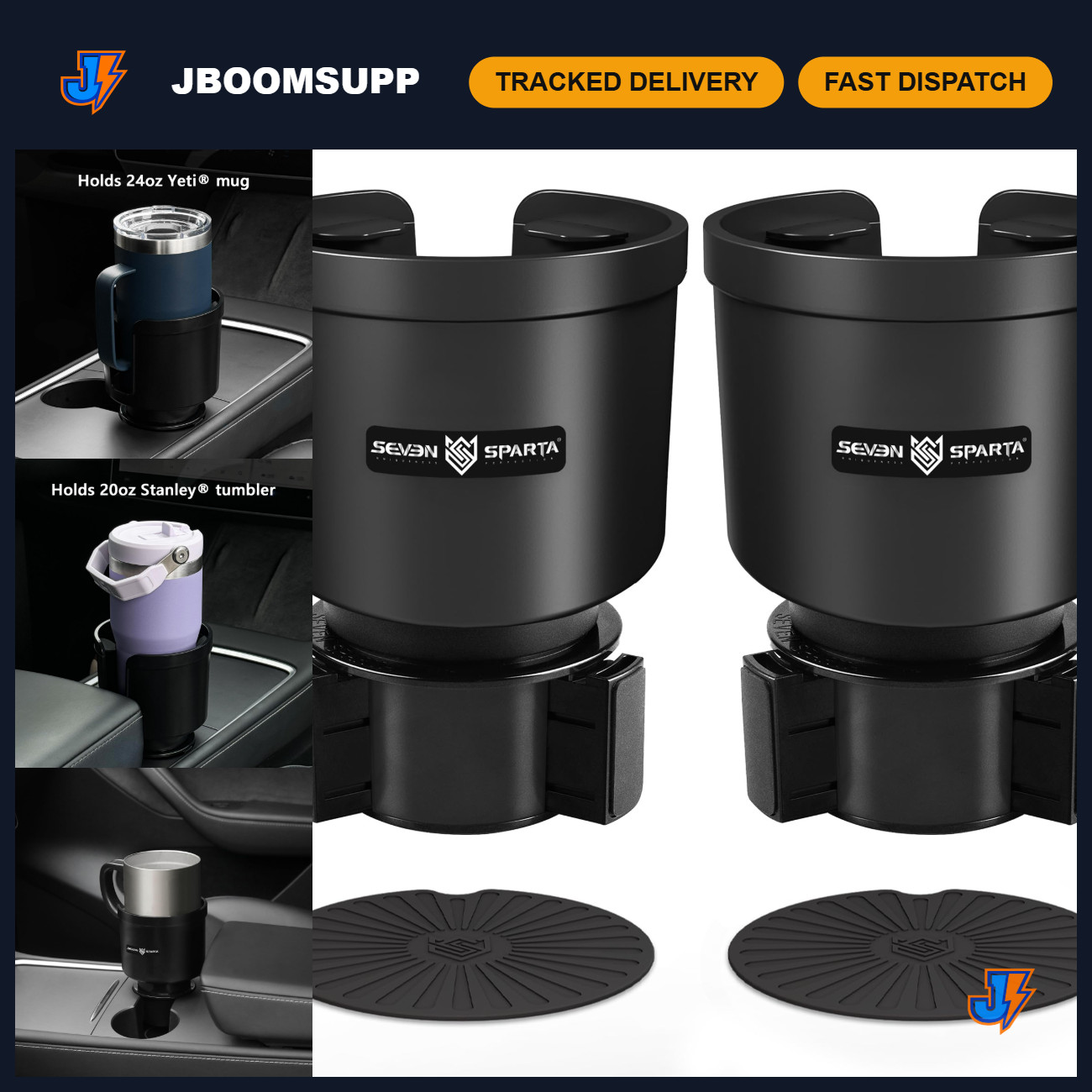 Car Cup Holder Expander for 32-46oz Bottles & Tumblers - Adjustable Fit, Sturdy