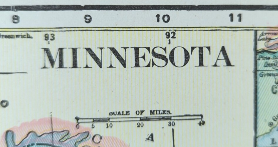 Vintage 1901 MINNESOTA Map 11\