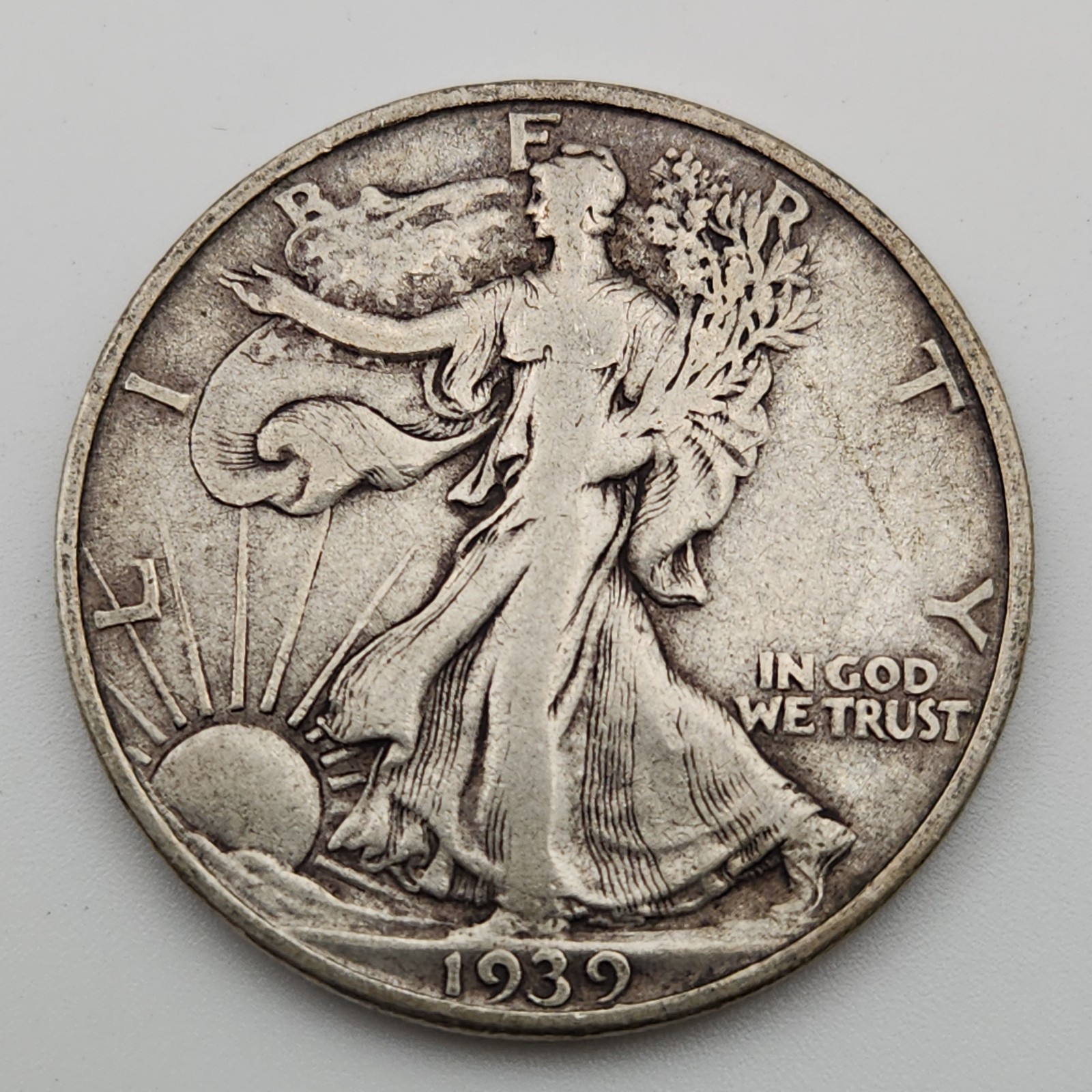 1939 D Walking Liberty Half Dollar 50c 90% Silver Denver Mint WL-39Ahx