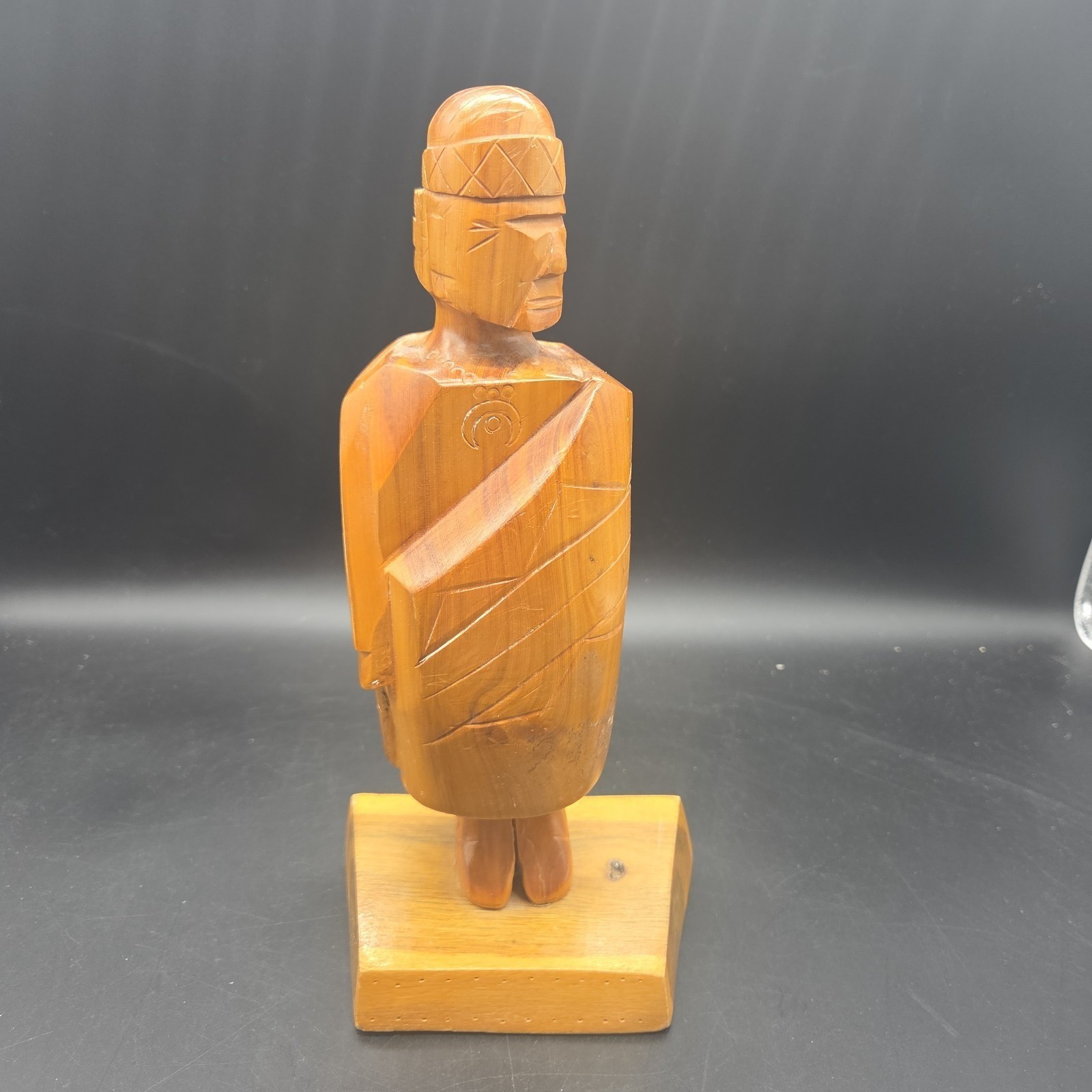 Vtg 1981 Bill Gorman Navajo Wood Carving Figure Signed Crystal NM Folk Art 80ch Vtg 1981 Bill Gorman Navajo Wood Carving Figure Signed Crystal NM Folk Art 80ch