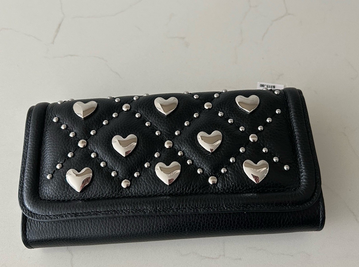 Brighton Wallet Brave Heart Large Black Wallet NWT ~ Puff Heart Quilted Queen 🖤 Brighton Wallet Brave Heart Large Black Wallet NWT ~ Puff Heart Quilted Queen 🖤