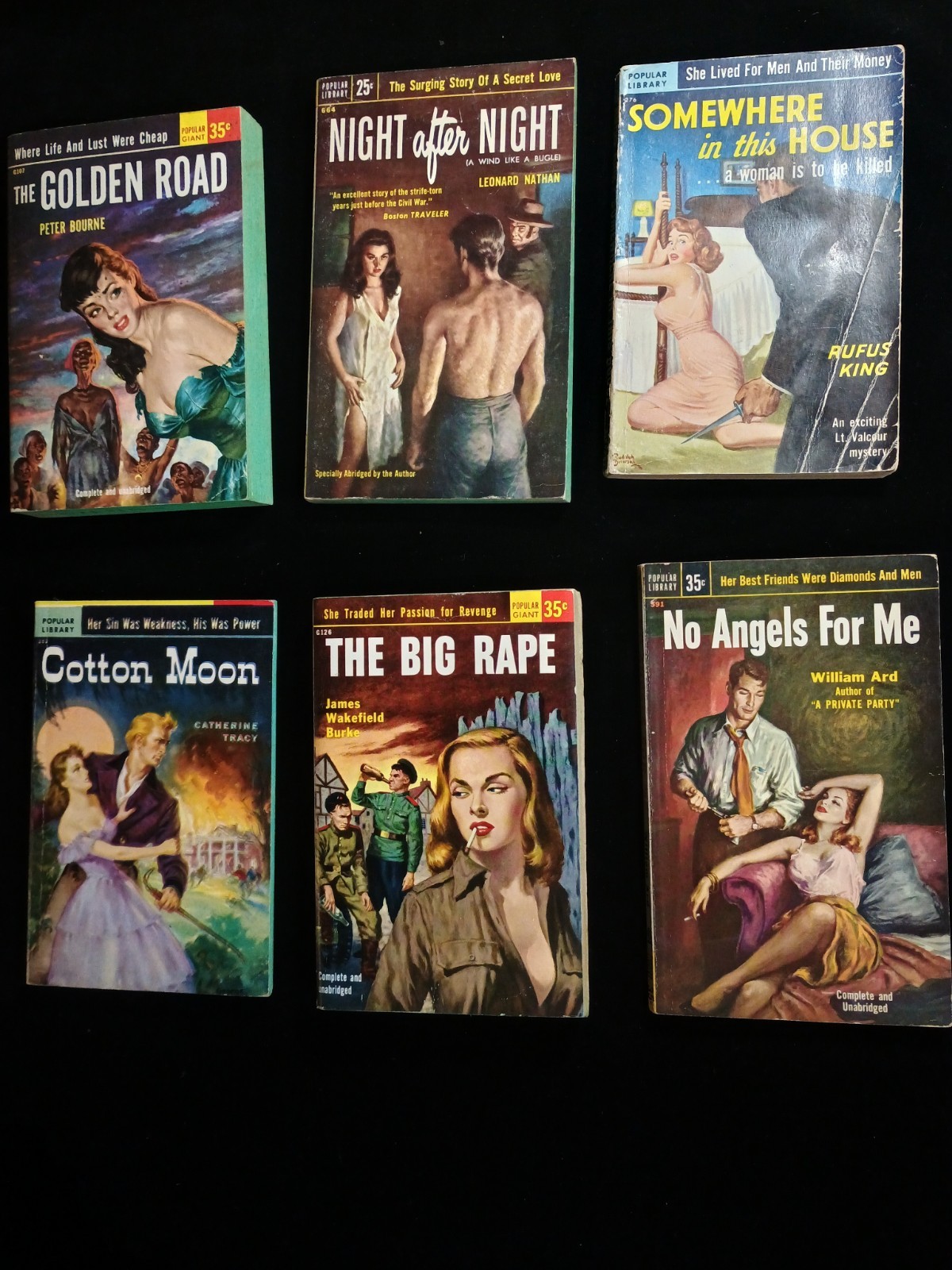 6 Vintage Paperback Smut Novels B79