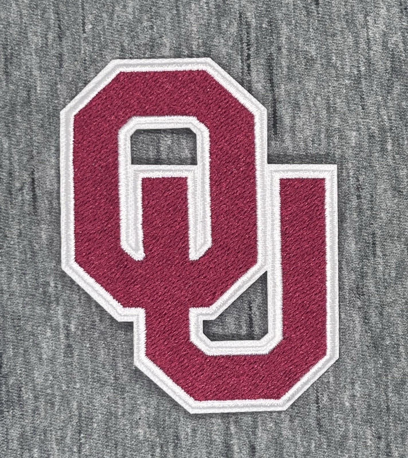 UNIVERSITY OF OKLAHOMA - OU SOONERS EMBROIDERED ITON ON PATCH - 3.00” X 2.25” UNIVERSITY OF OKLAHOMA - OU SOONERS EMBROIDERED ITON ON PATCH - 3.00” X 2.25”