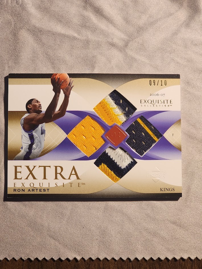 2006-07 UD Exquisite Collection Ron Artest Extra Quad Game-Worn Patches /10