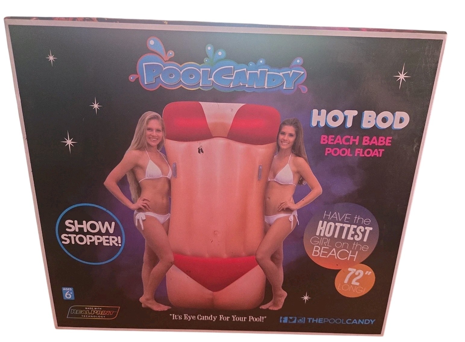 Poolcandy HOT BOD Beach Babe XL Inflatable Pool Lounger Float 72\