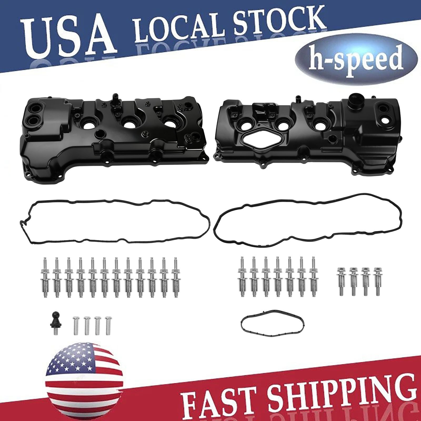 R&L Aluminum Valve Covers for Ford 2013-2023 F-150 2015-17 Expedition 3.5L Turbo R&L Aluminum Valve Covers for Ford 2013-2023 F-150 2015-17 Expedition 3.5L Turbo