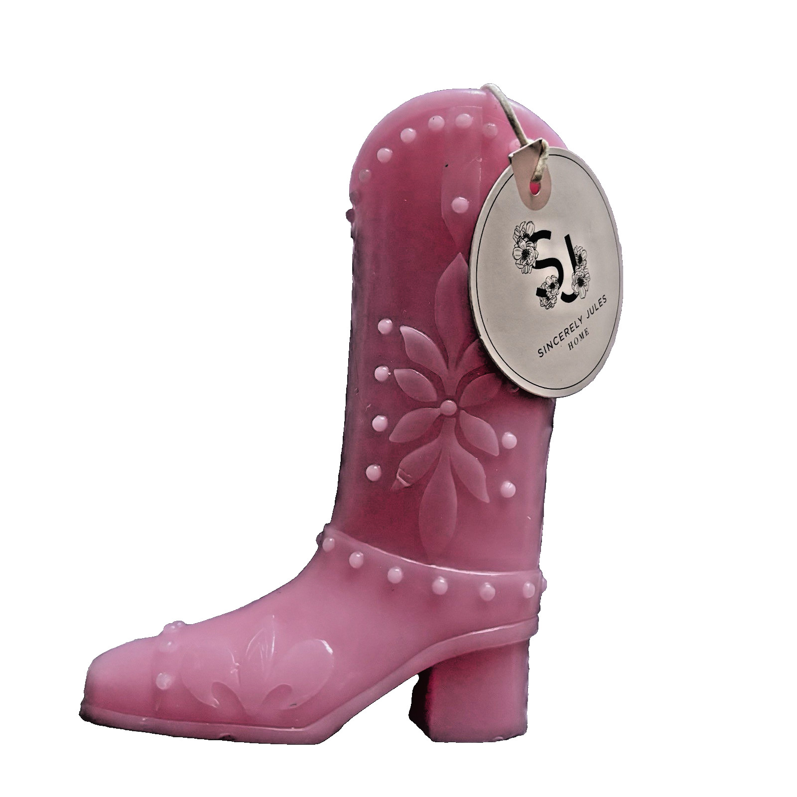 Sincerely Jules Home Pink Cowboy Cowgirl Rodeo Western Boot Candle 6\ Sincerely Jules Home Pink Cowboy Cowgirl Rodeo Western Boot Candle 6\
