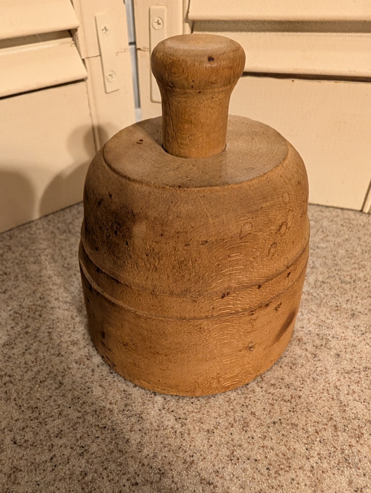 Vintage Wood Butter Mold, Star Pattern