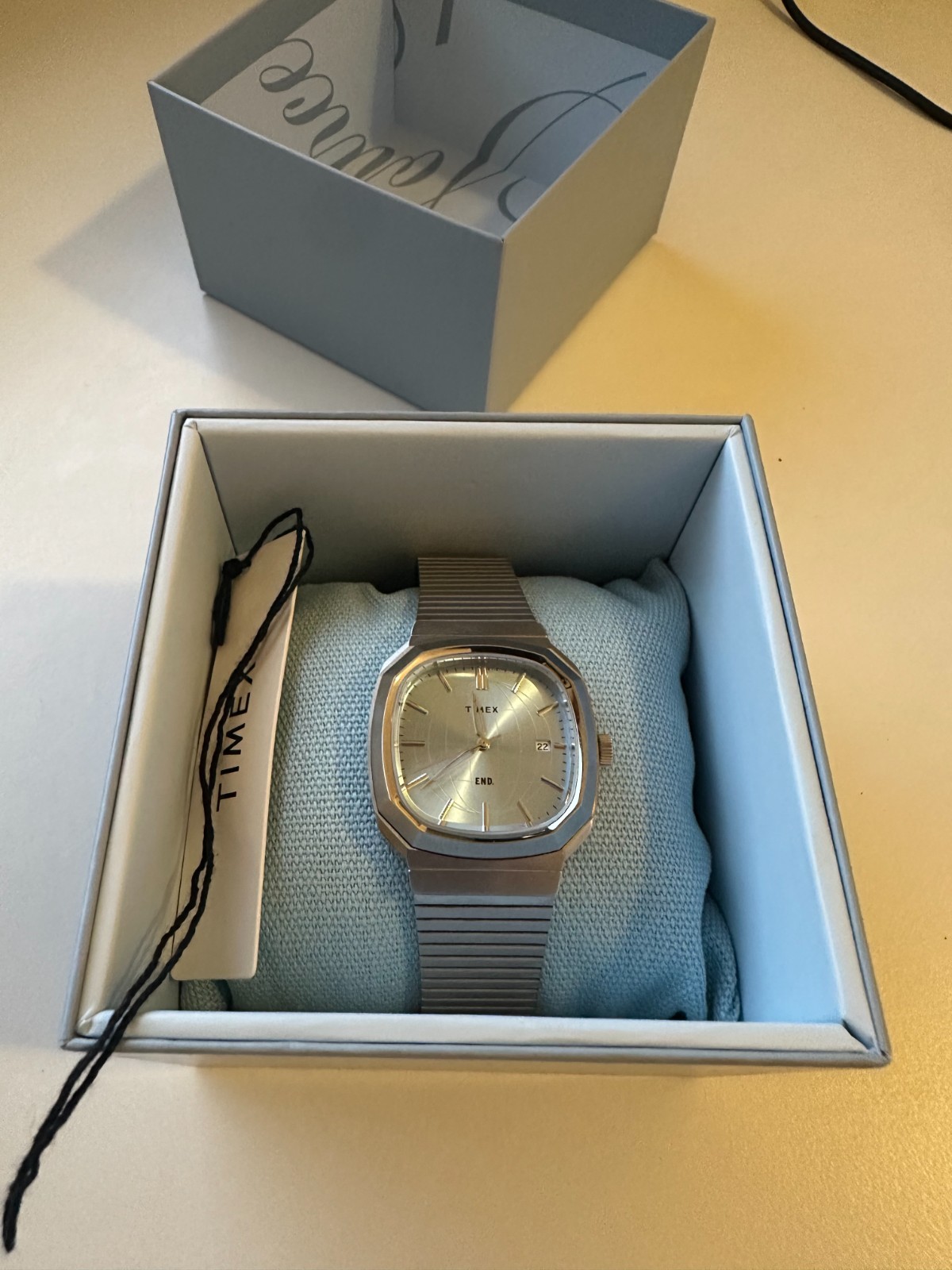 END. x Timex 1981 Reissue Inspired Ice Blue Dial Stainless Steel Watch Box Paper