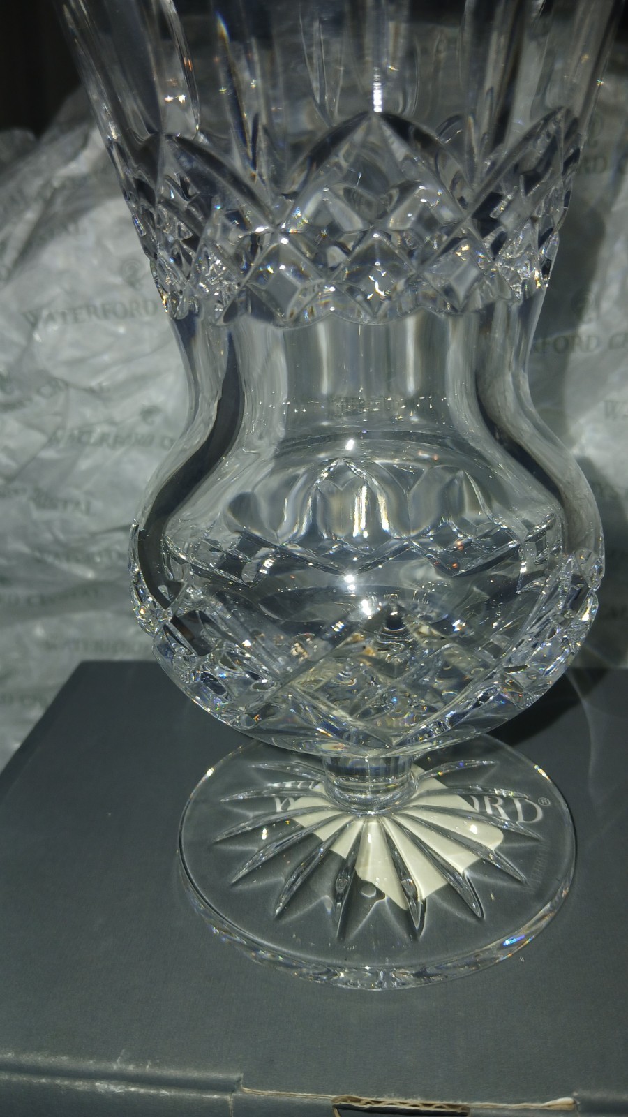 Waterford Lismore 7-in thistle face still in box brand new never used vintage