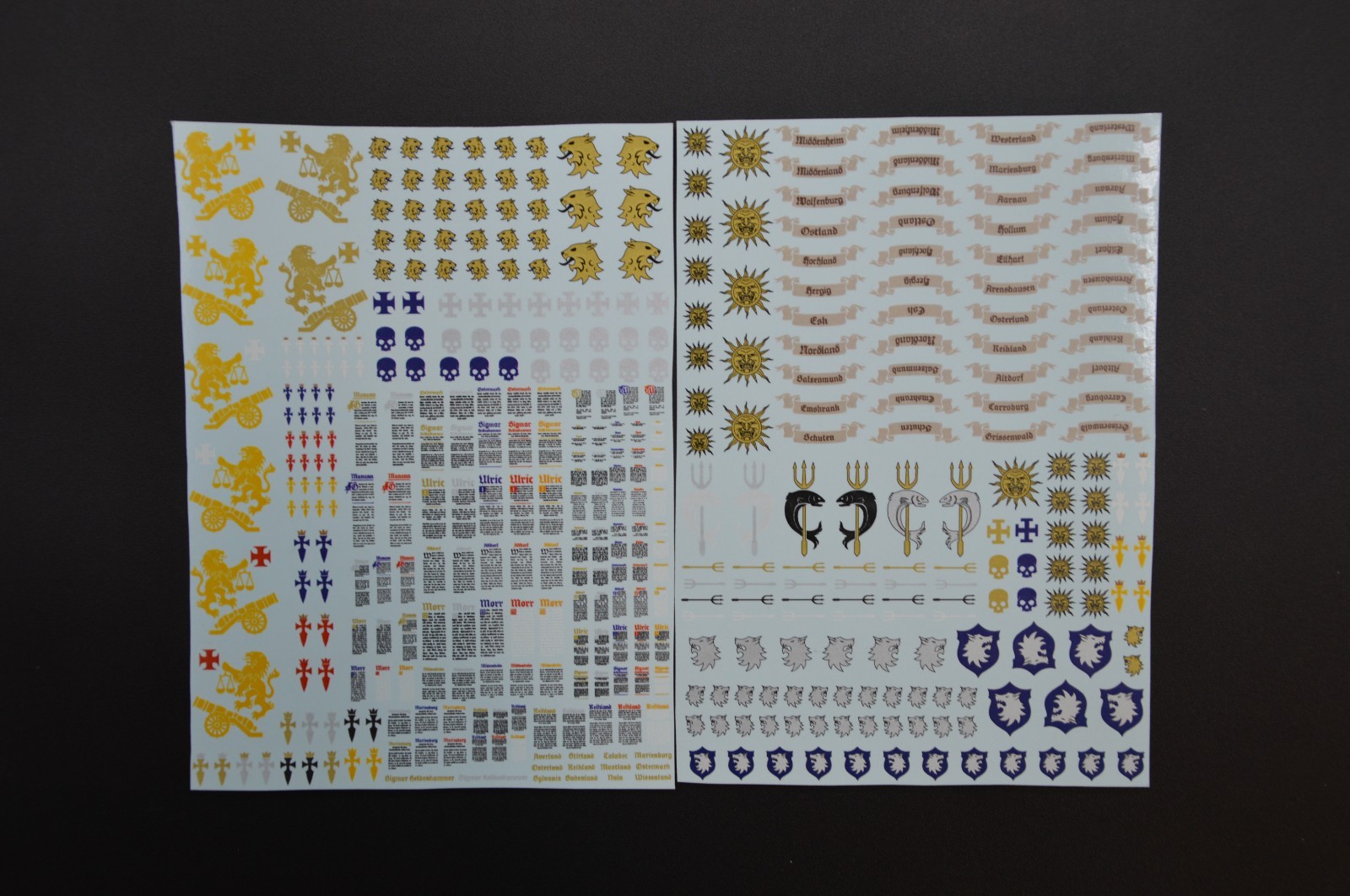 Warhammer TOW Empire of Man Transfer Sheet - Heraldry, Crests, and Dogma