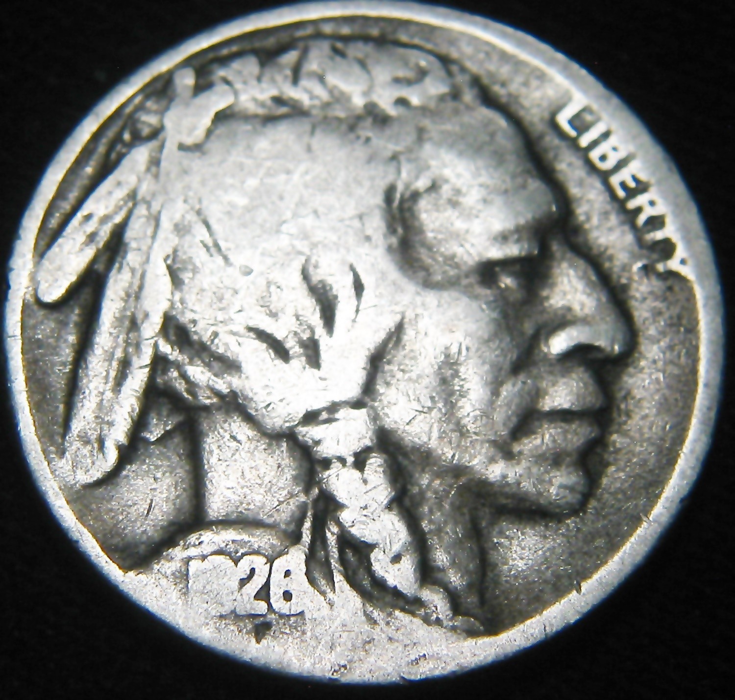 Scarce Original KEY Date 1926-S BUFFALO NICKEL Lowest Mintage Buff LF36EW