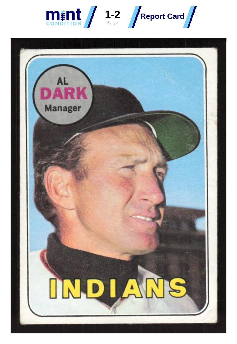 1969 TOPPS AL DARK 91 GOOD MCG 2 MGR BASEBALL CLEVELAND INDIANS