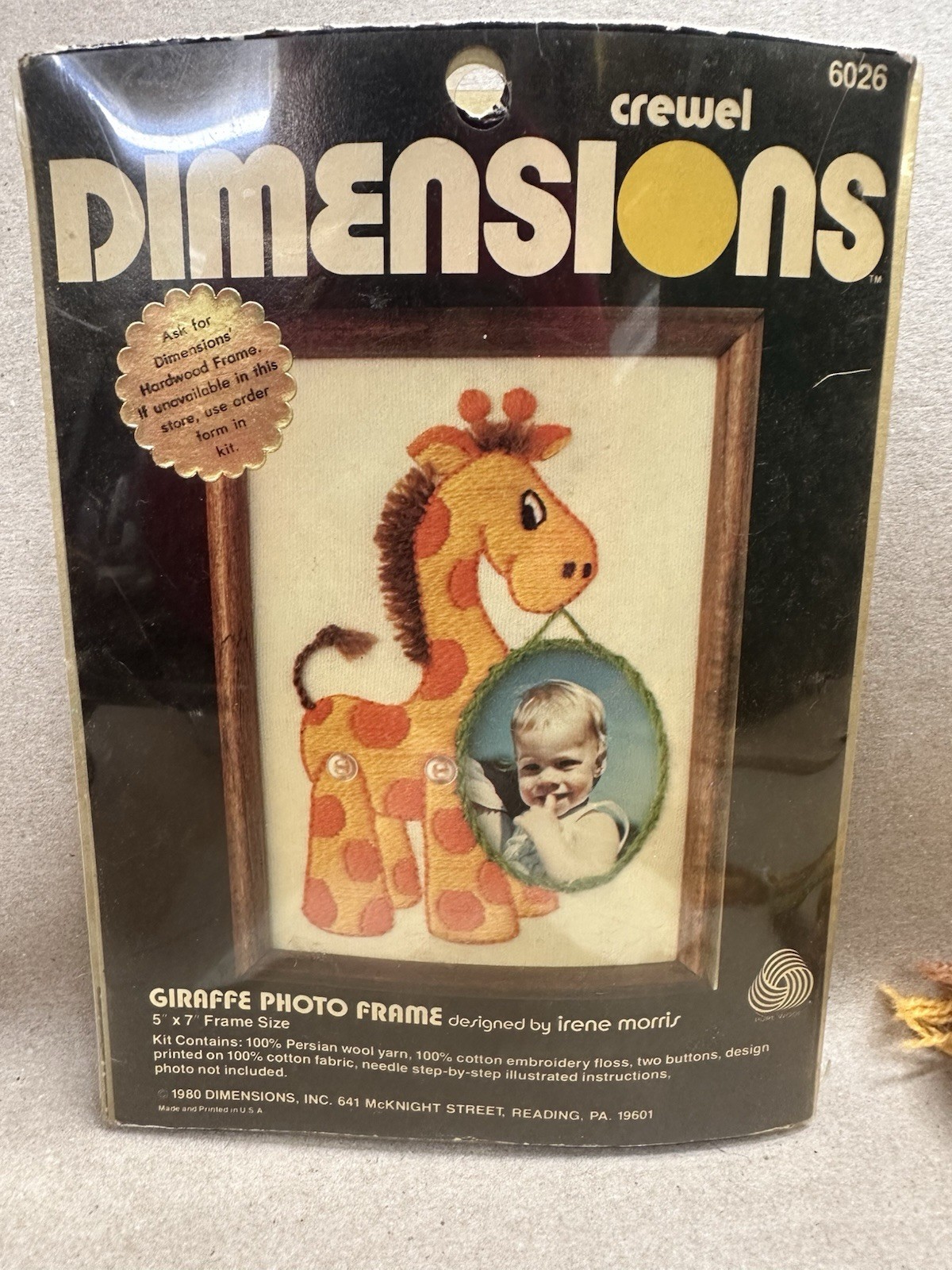 Rare Crewel Embroidery Kit 6026 Giraffe 5 x 7\