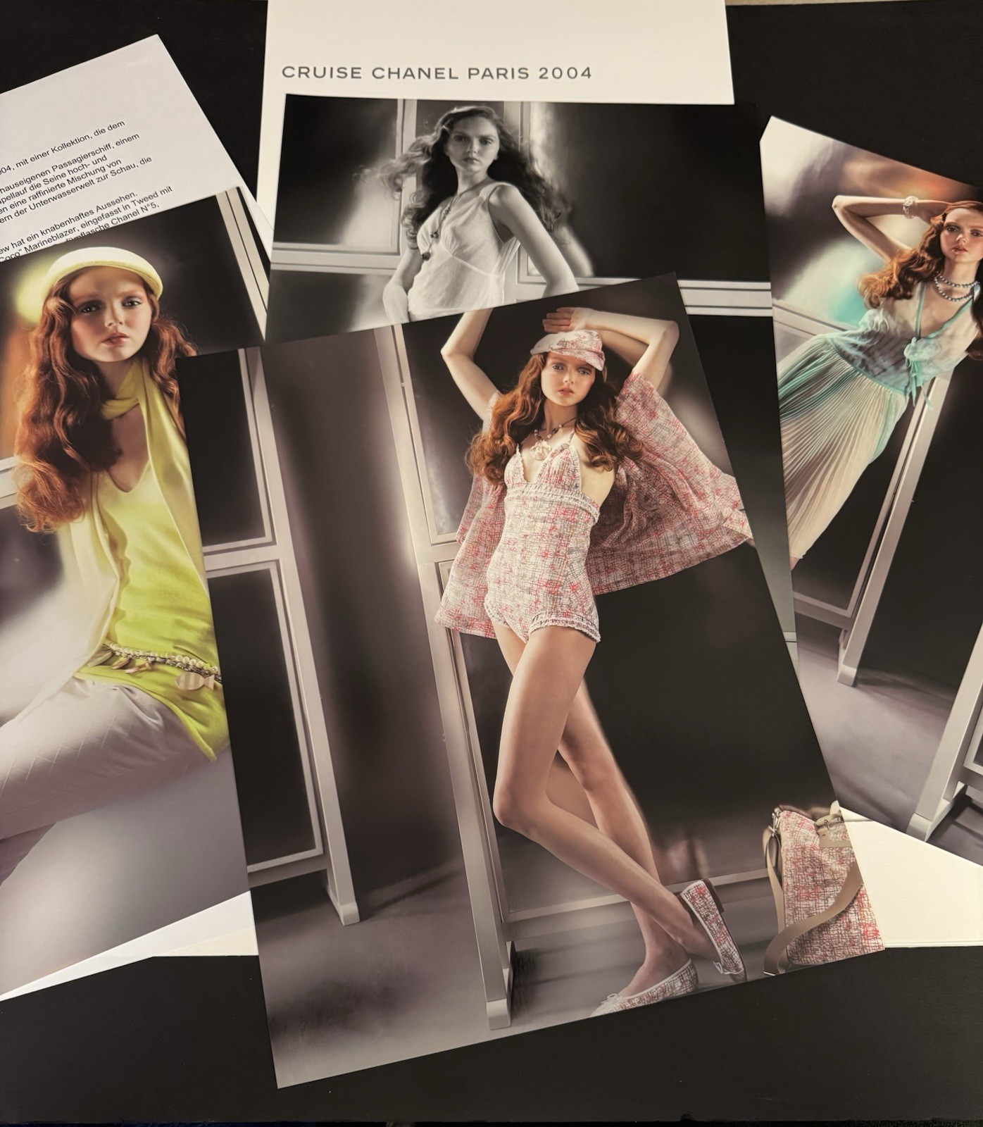 CHANEL CRUISE 2004 Runway Fashion Show LILY COLE by Karl Lagerfeld 4 Photos RARE