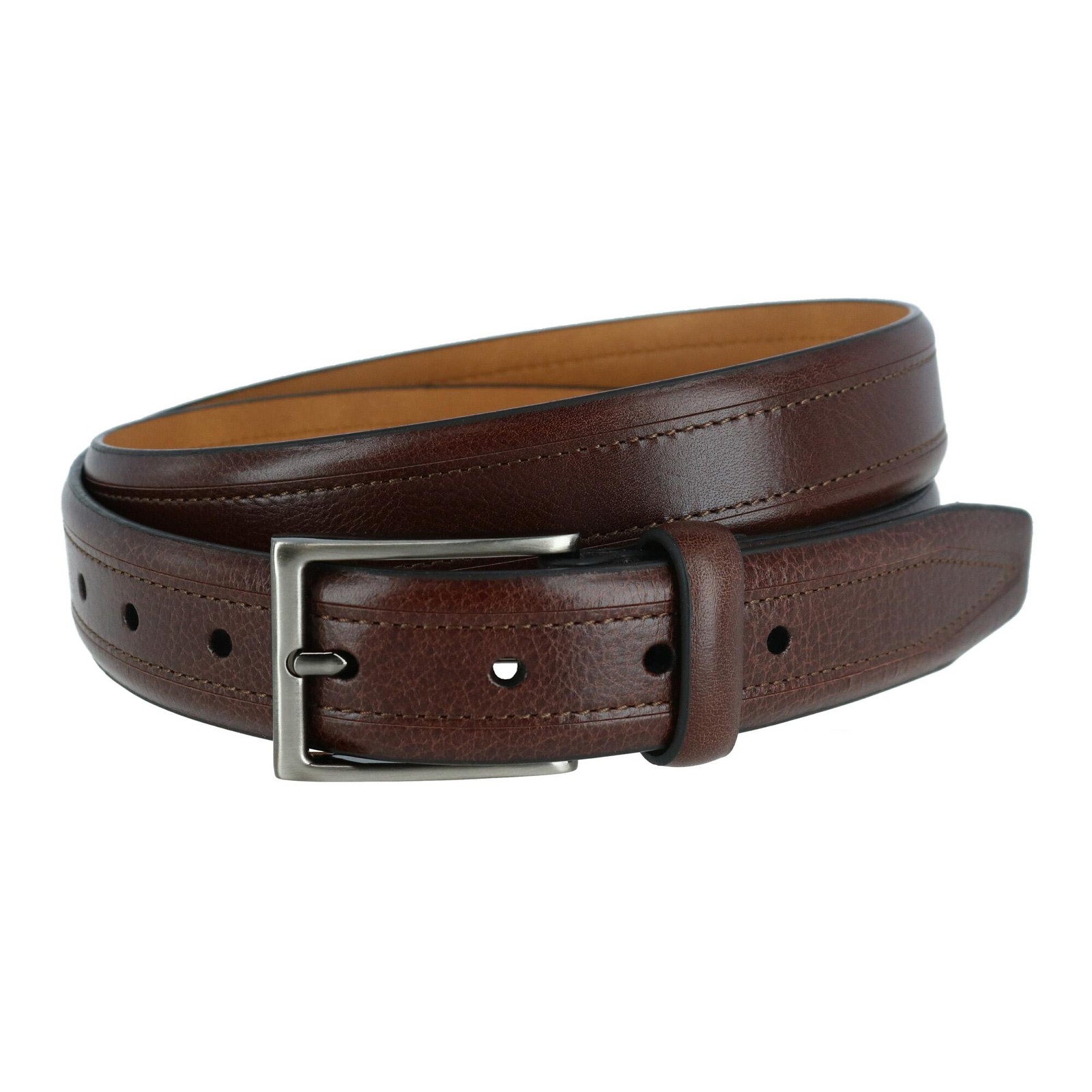 Trafalgar Men\'s Stitch Detail Leather Belt