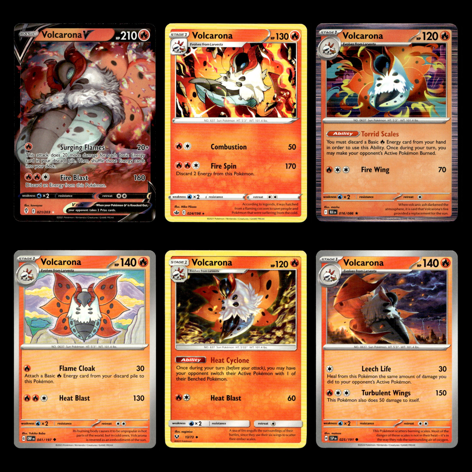 Volcarona V Card 21.0 Sword Shield Evolving Skies Pokemon Cards Collection Set